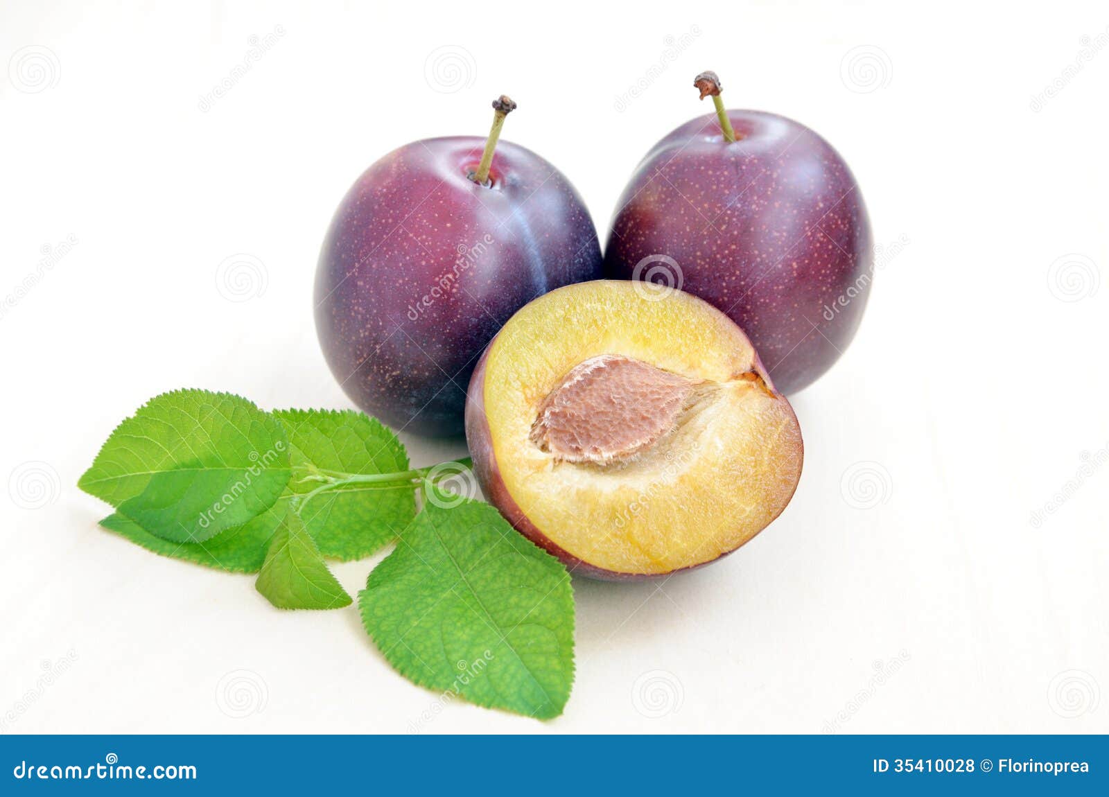 Fresh plums stock photo. Image of green, plum, food, produce 35410028