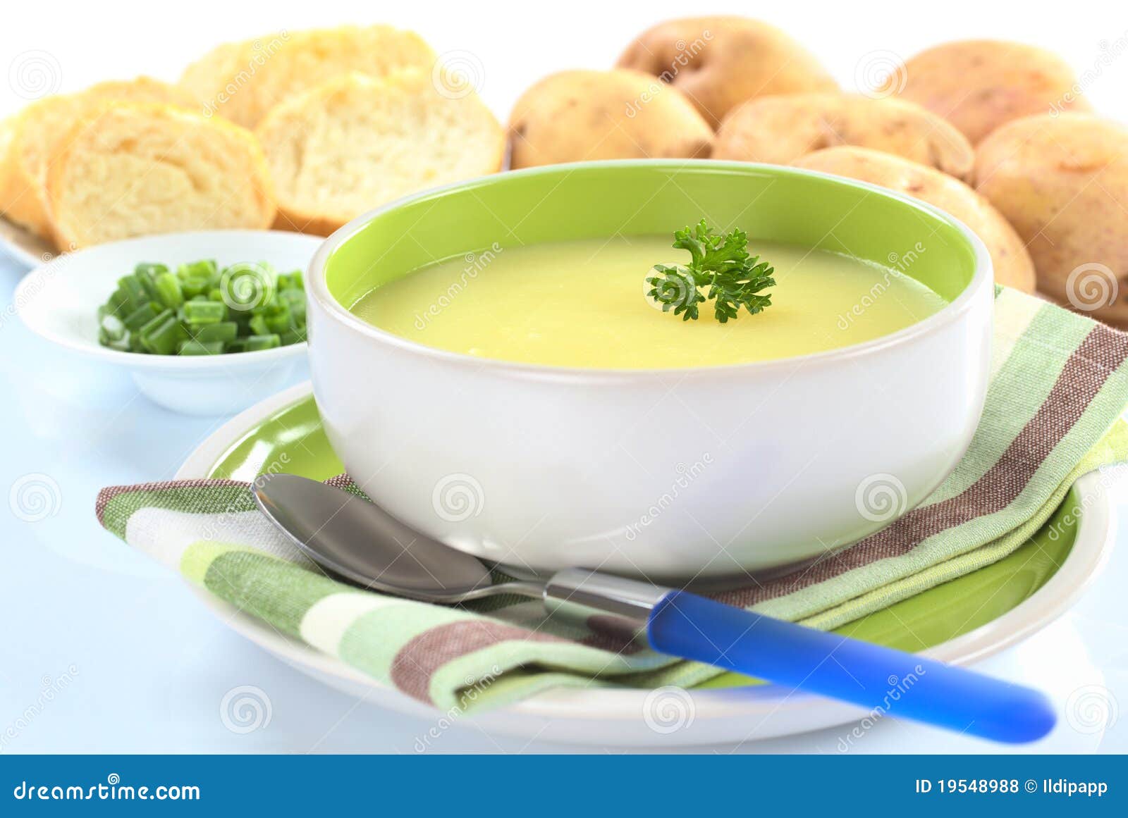 Fresh Potato Soup with Parsley Stock Photo Image of studio, soup