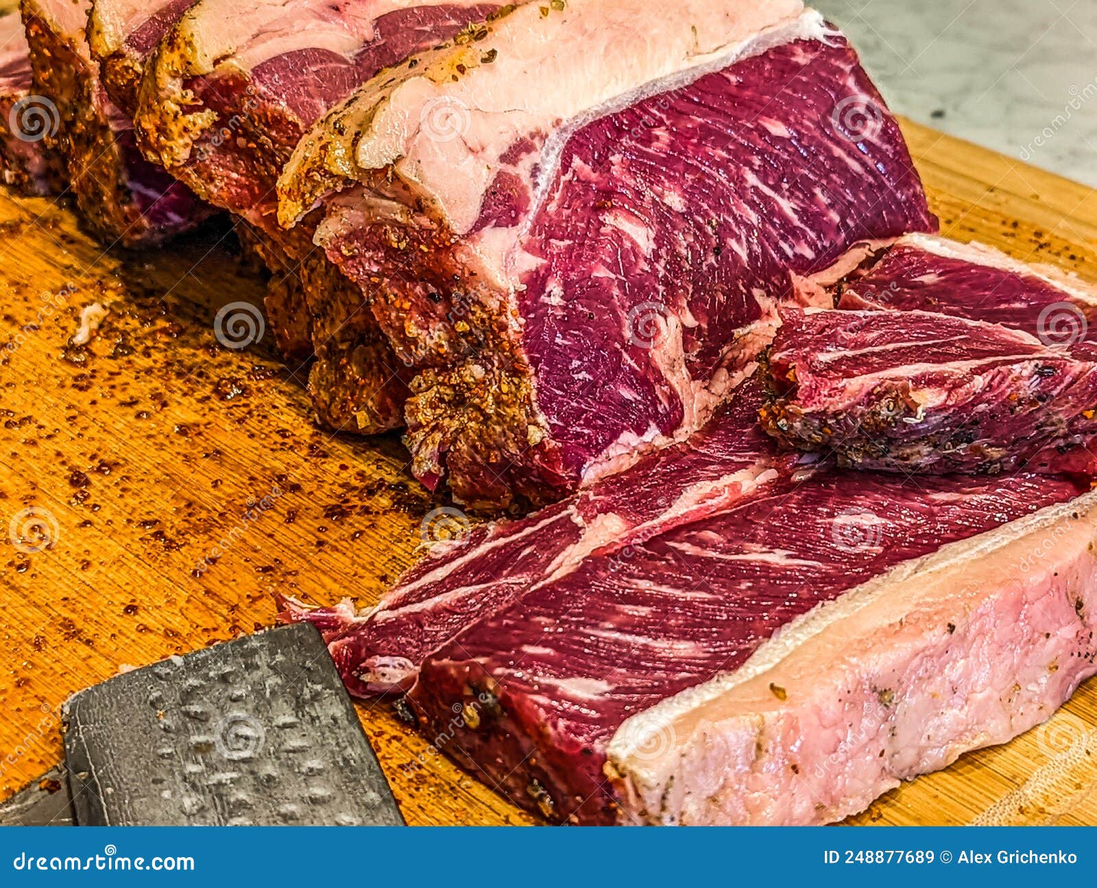 Fresh Prime Ribeye and Beef Loin for a Meal Stock Image Image of