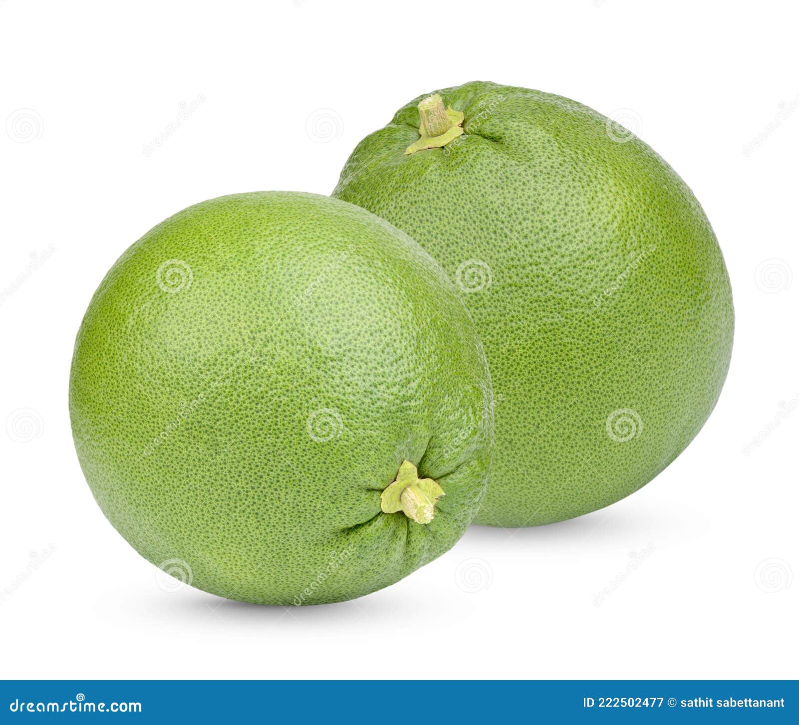 Fresh Pummelo with Leaves Isolated on White Background Stock Image