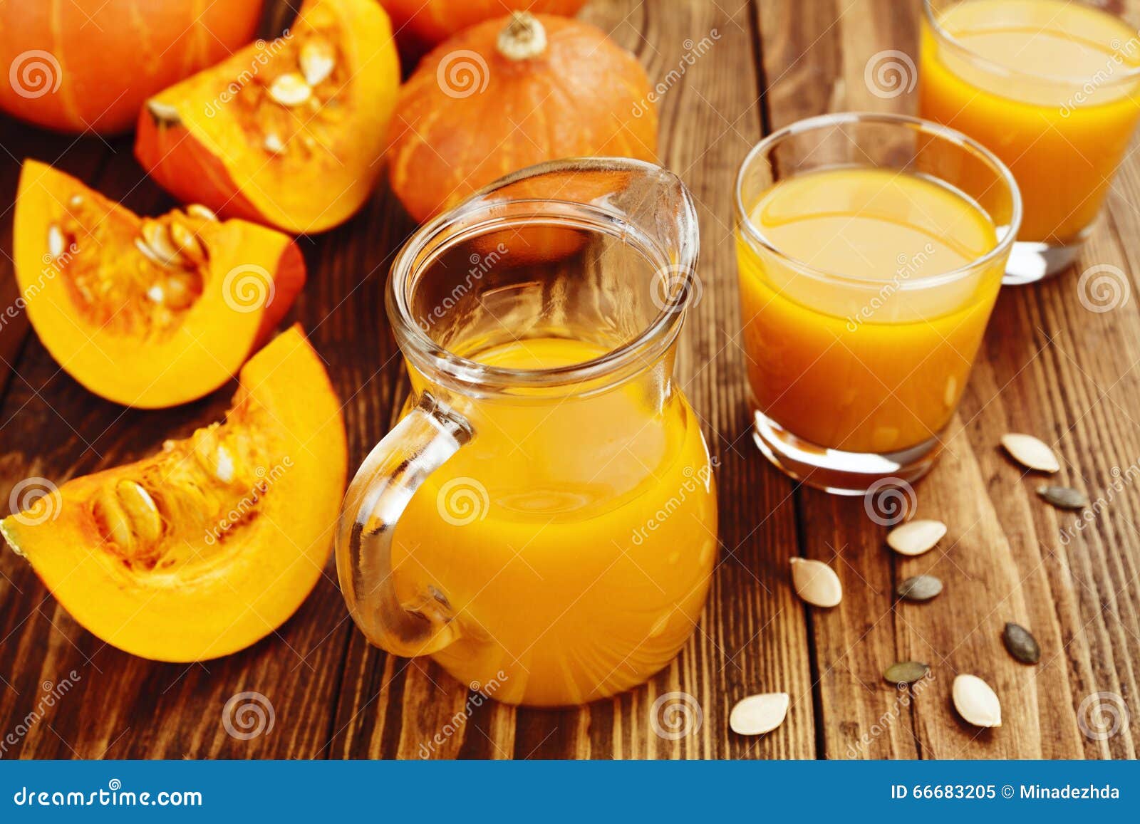 Fresh pumpkin juice stock image. Image of food, rustic 66683205