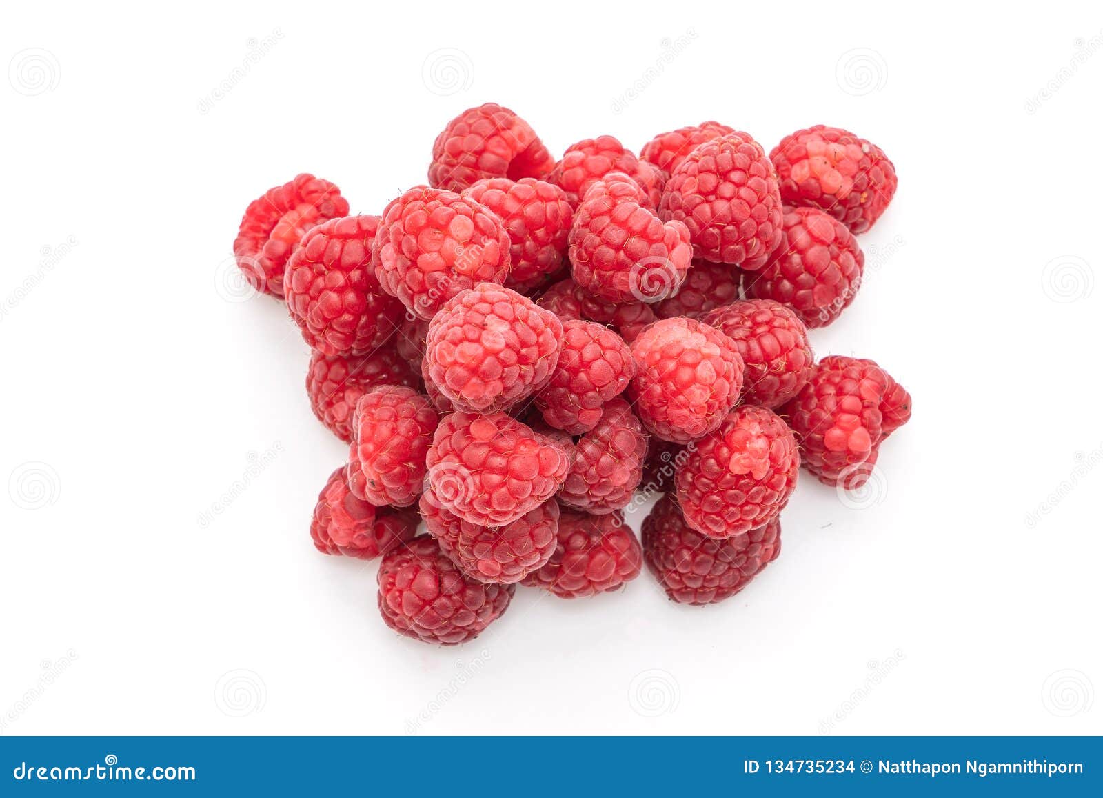 Fresh Raspberries on White Background Stock Photo Image of food