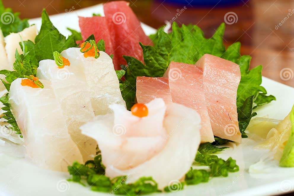 Fresh, Raw Fish at a Sushi Restaurant Stock Image Image of clean