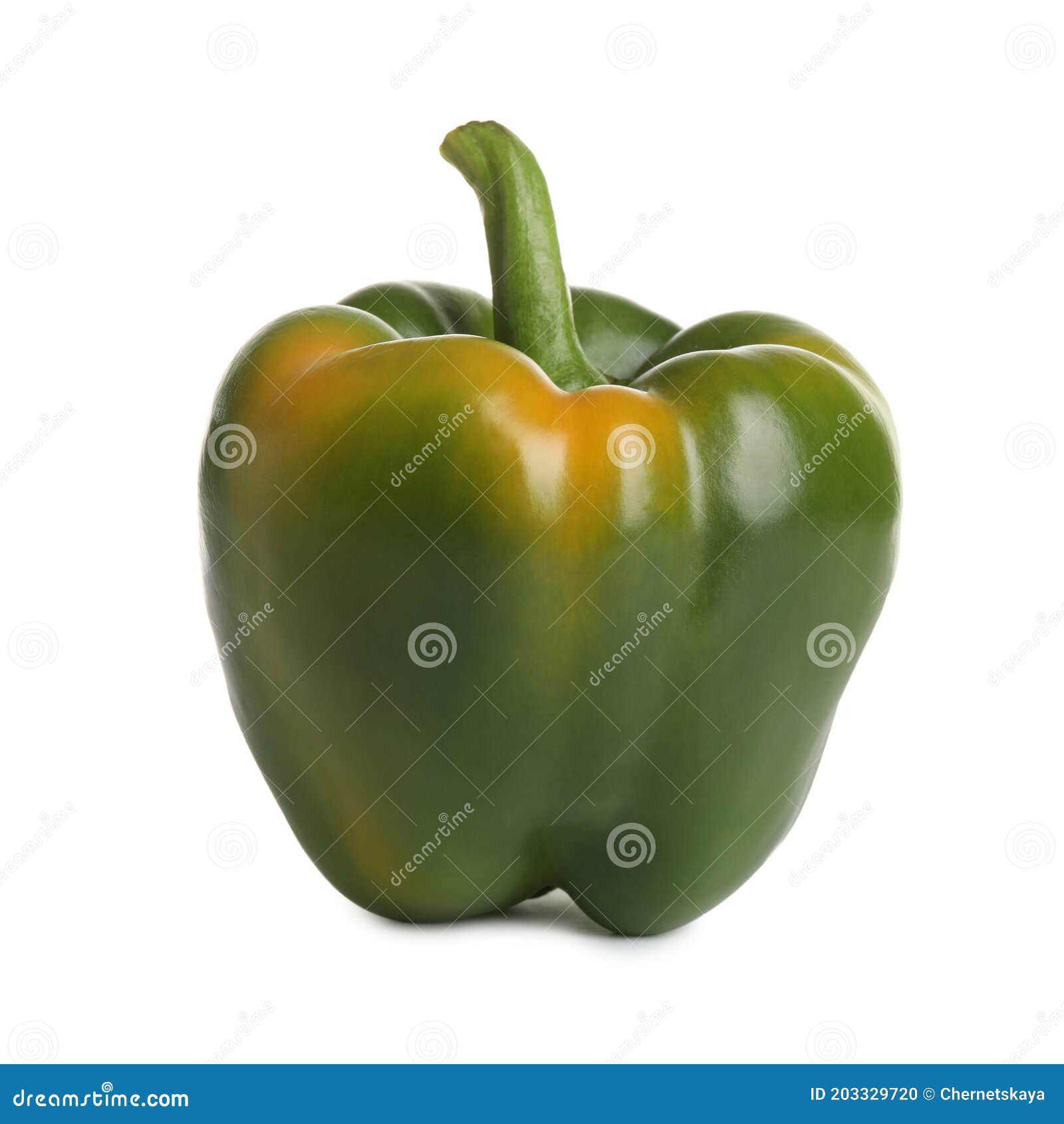 Fresh Raw Green Bell Pepper Isolated on White Stock Photo Image of