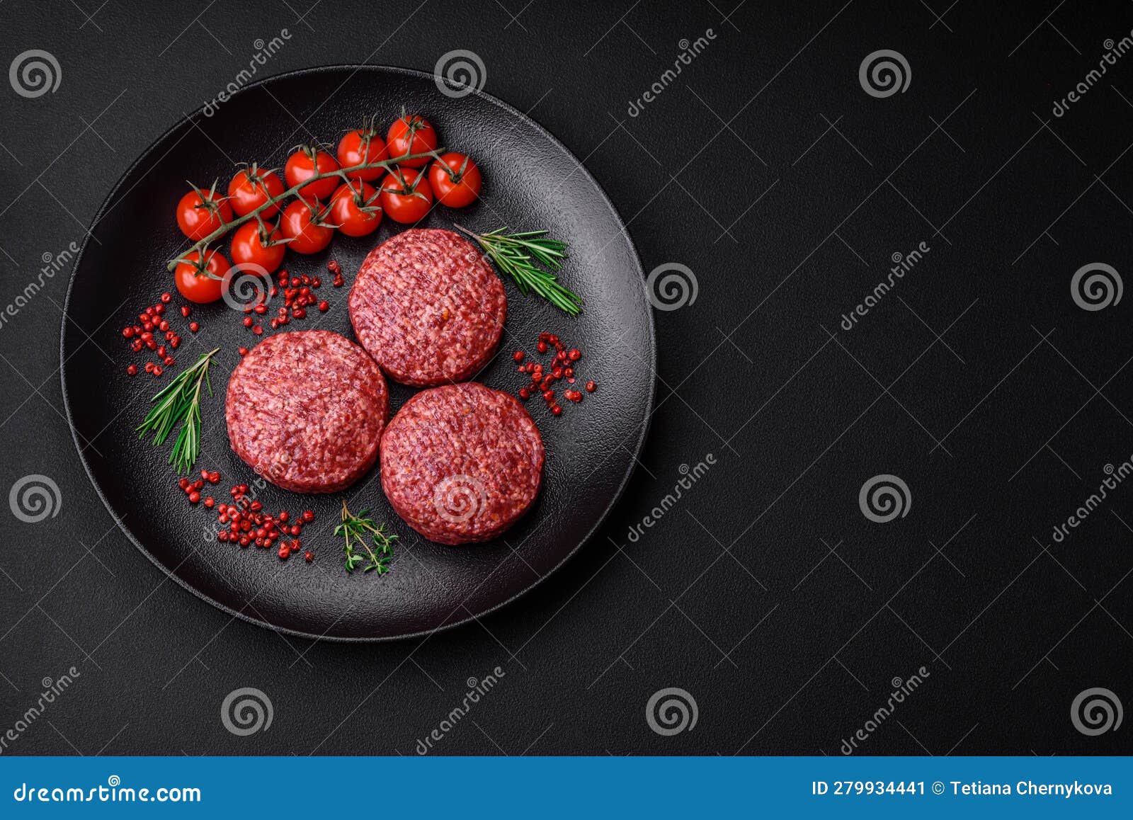 Fresh Raw Ground Beef Burger Patty with Salt and Spices Stock Image Image of ground, grill