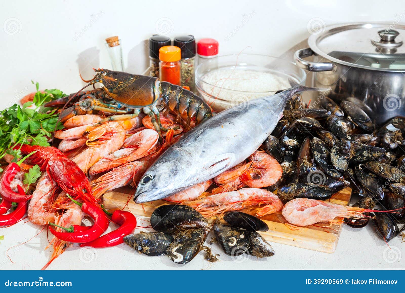 Fresh raw marine products stock image. Image of foods 39290569