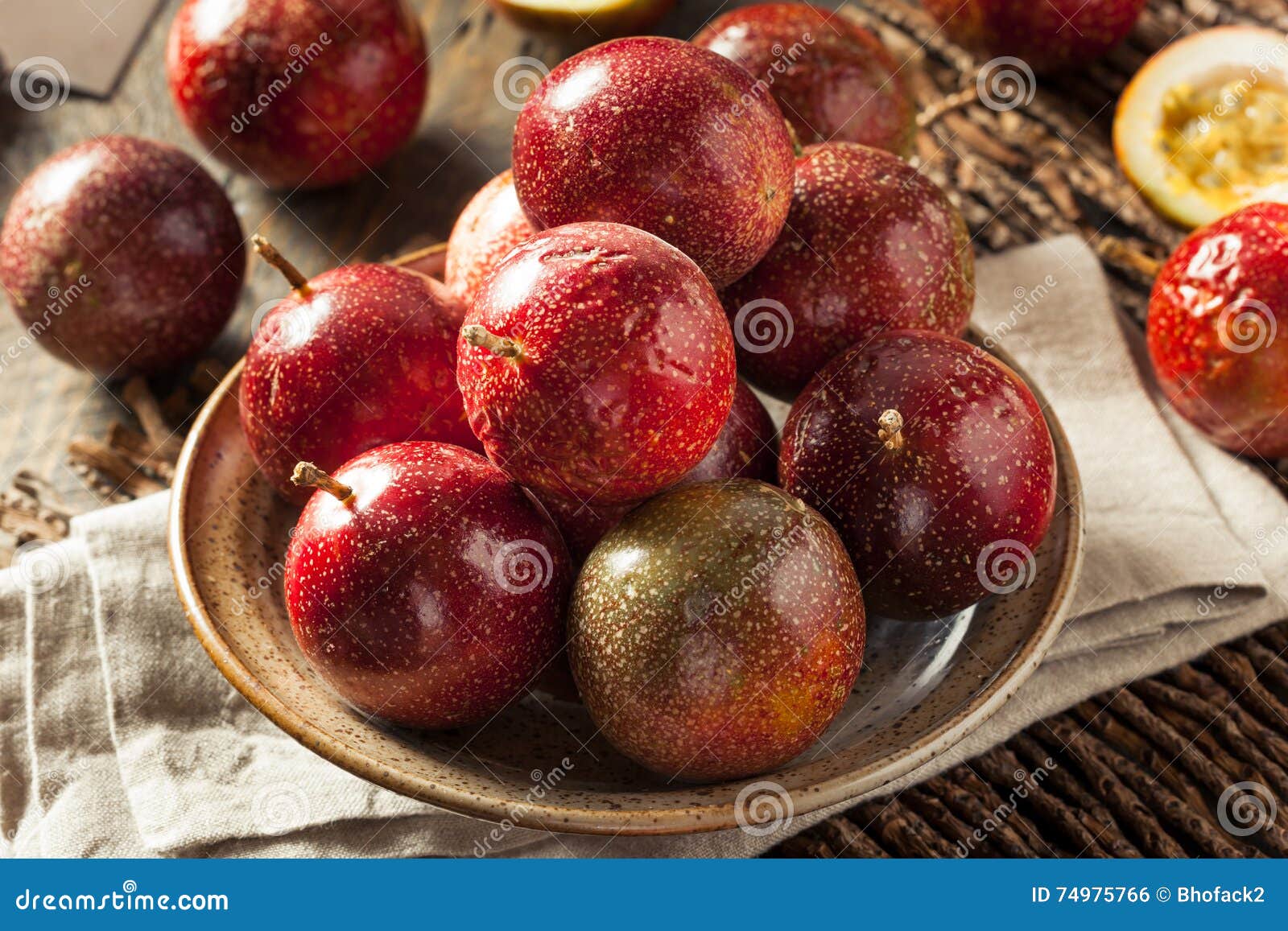 Fresh Raw Organic Passion Fruit Stock Photo Image of purple, bright