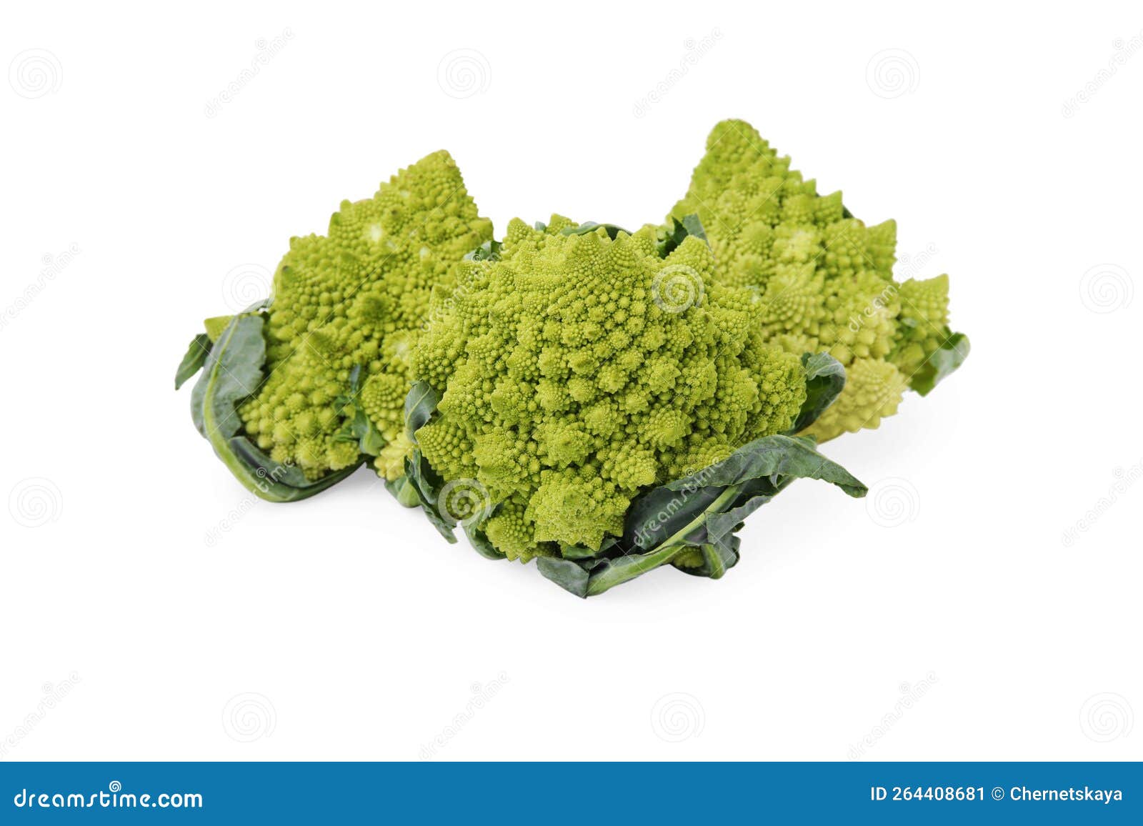 Fresh Raw Romanesco Broccoli on White Background Stock Image Image of