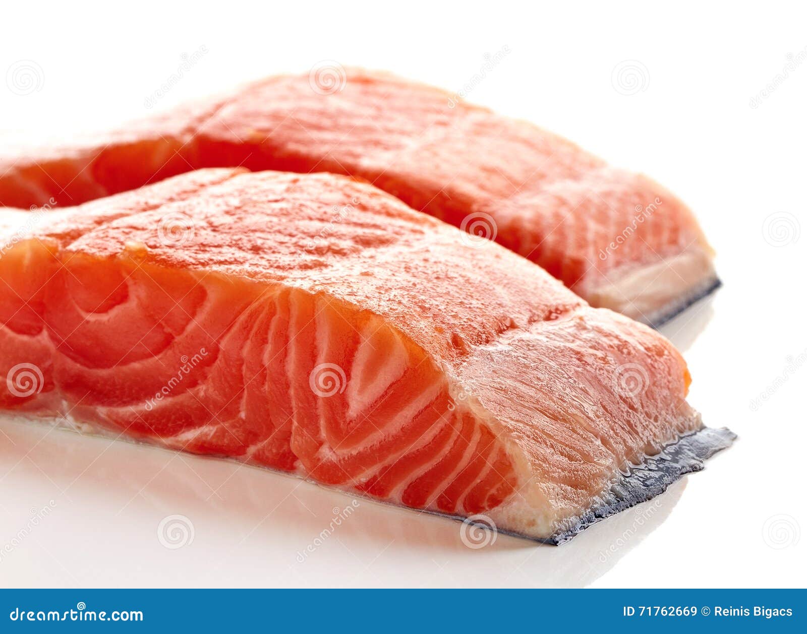 Fresh Raw Salmon Fillet Isolated On White Stock Image - Image of diet ...