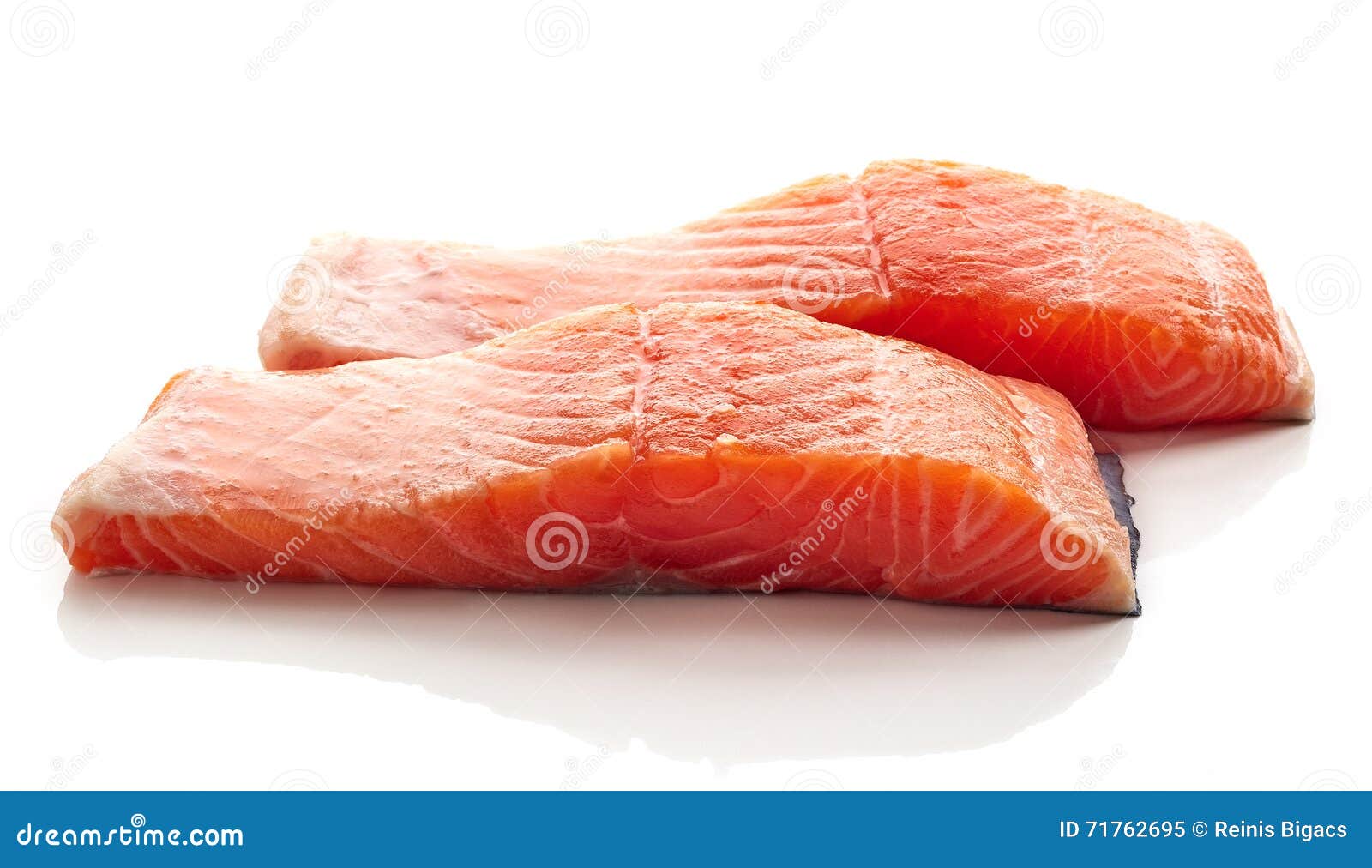 Fresh Raw Salmon Fillet Isolated on White Stock Image - Image of salmon ...