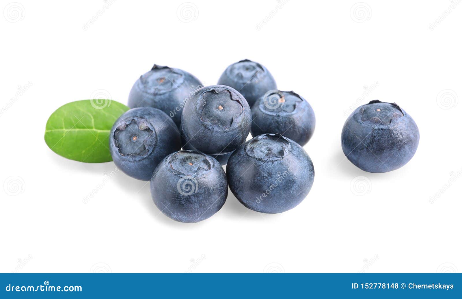 Fresh Raw Tasty Blueberries with Leaf on White Stock Photo Image of