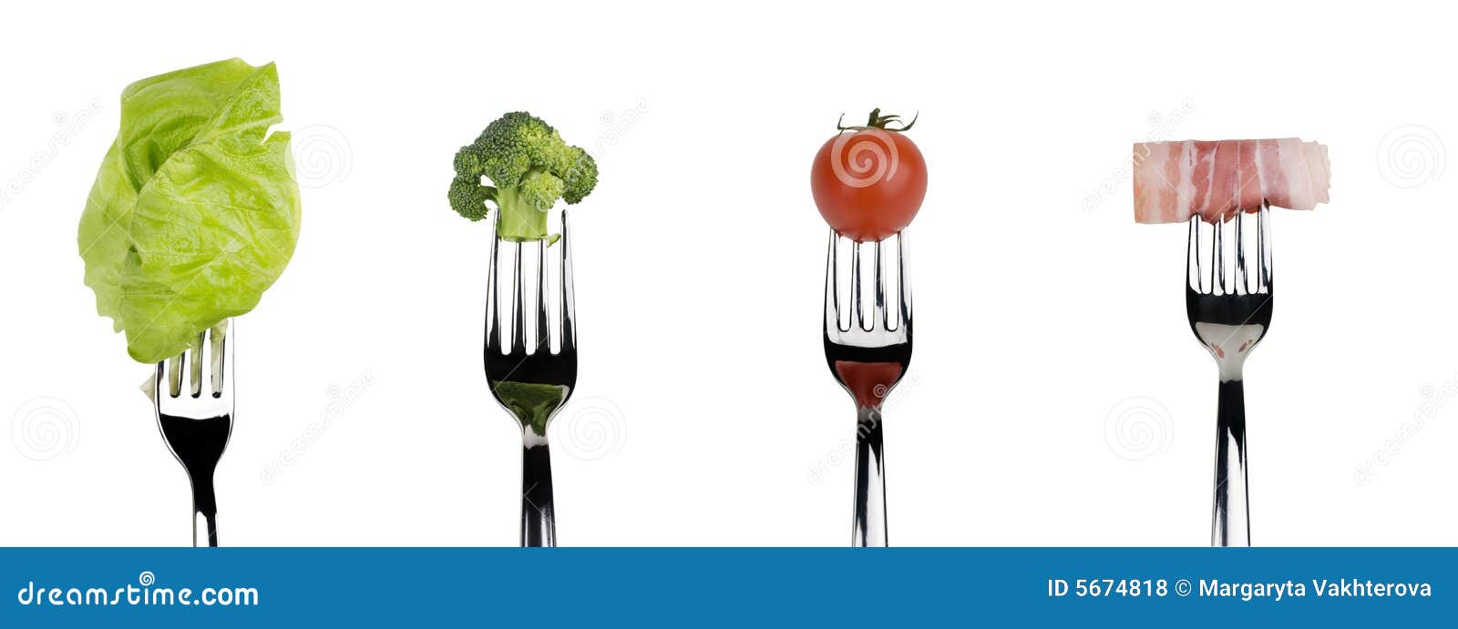 Fresh Raw Vegetable and Meat Food on Forks Stock Photo Image of fiber