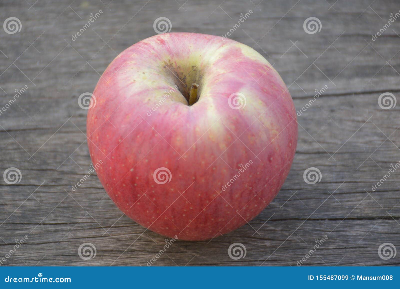 Fresh Red Apple on Wood Floor Stock Image Image of nature, fruit