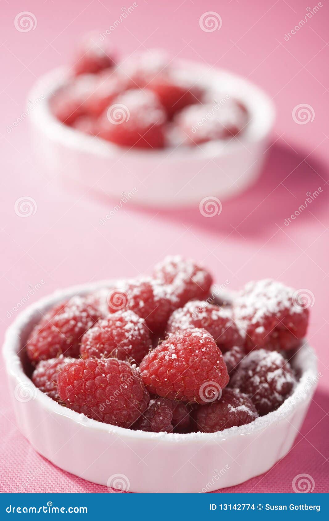 Fresh Red Raspberries stock photo. Image of powdered - 13142774