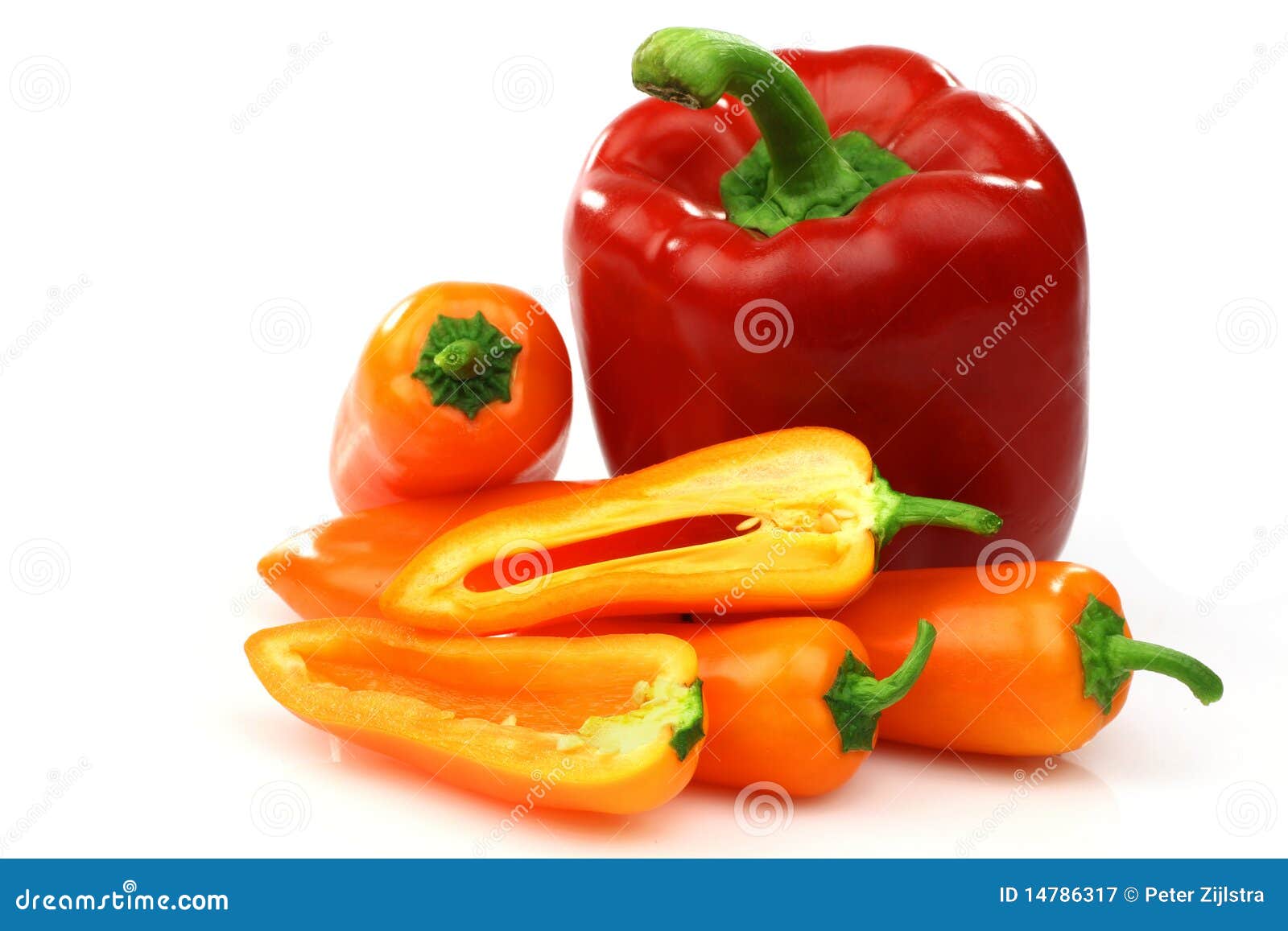 A Fresh Red and Some Orange Peppers Stock Image Image of seeds, pods
