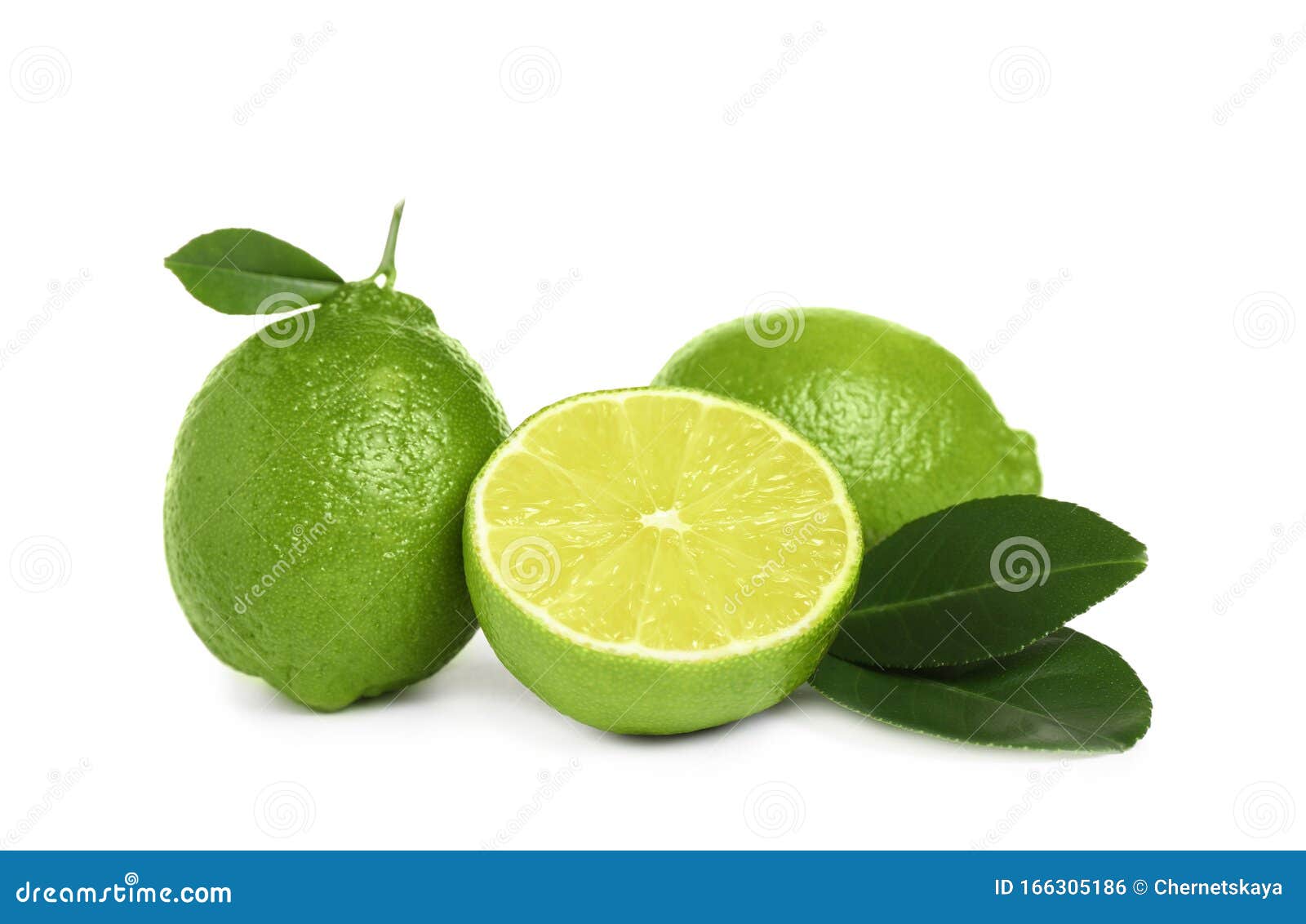 Fresh Ripe Green Limes Isolated Stock Photo Image of antioxidant, healthy 166305186