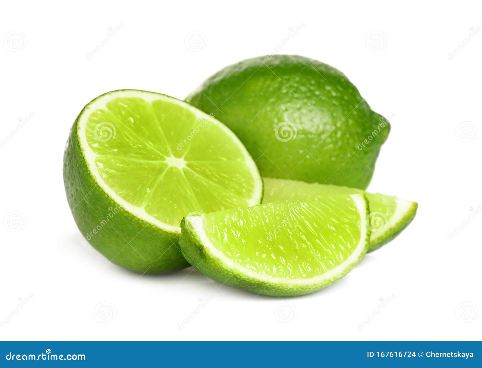 Fresh Ripe Green Limes Isolated Stock Photo Image of fresh, bright 167616724