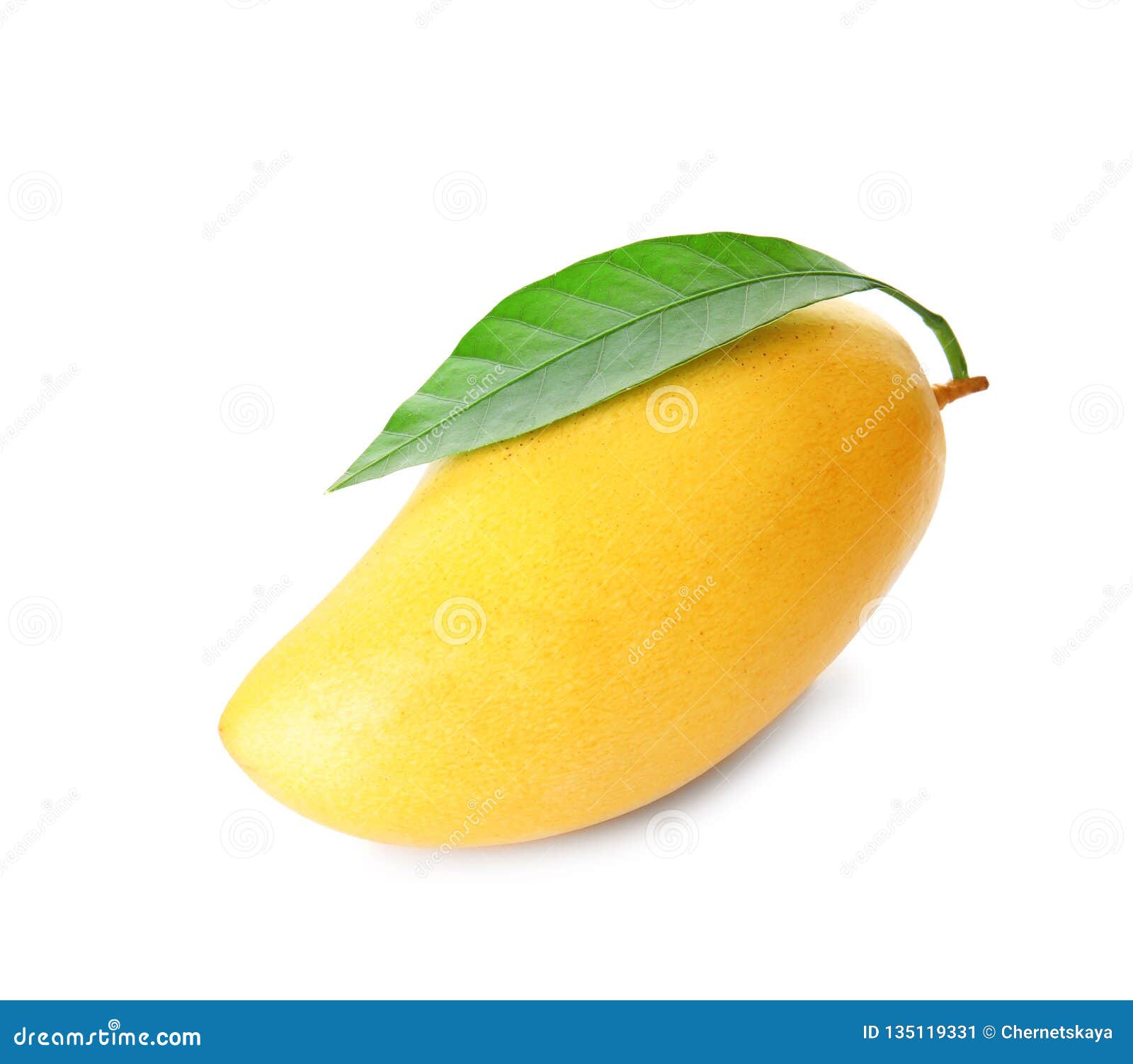 Fresh Ripe Mango with Green Leaf Isolated Stock Image Image of ripe