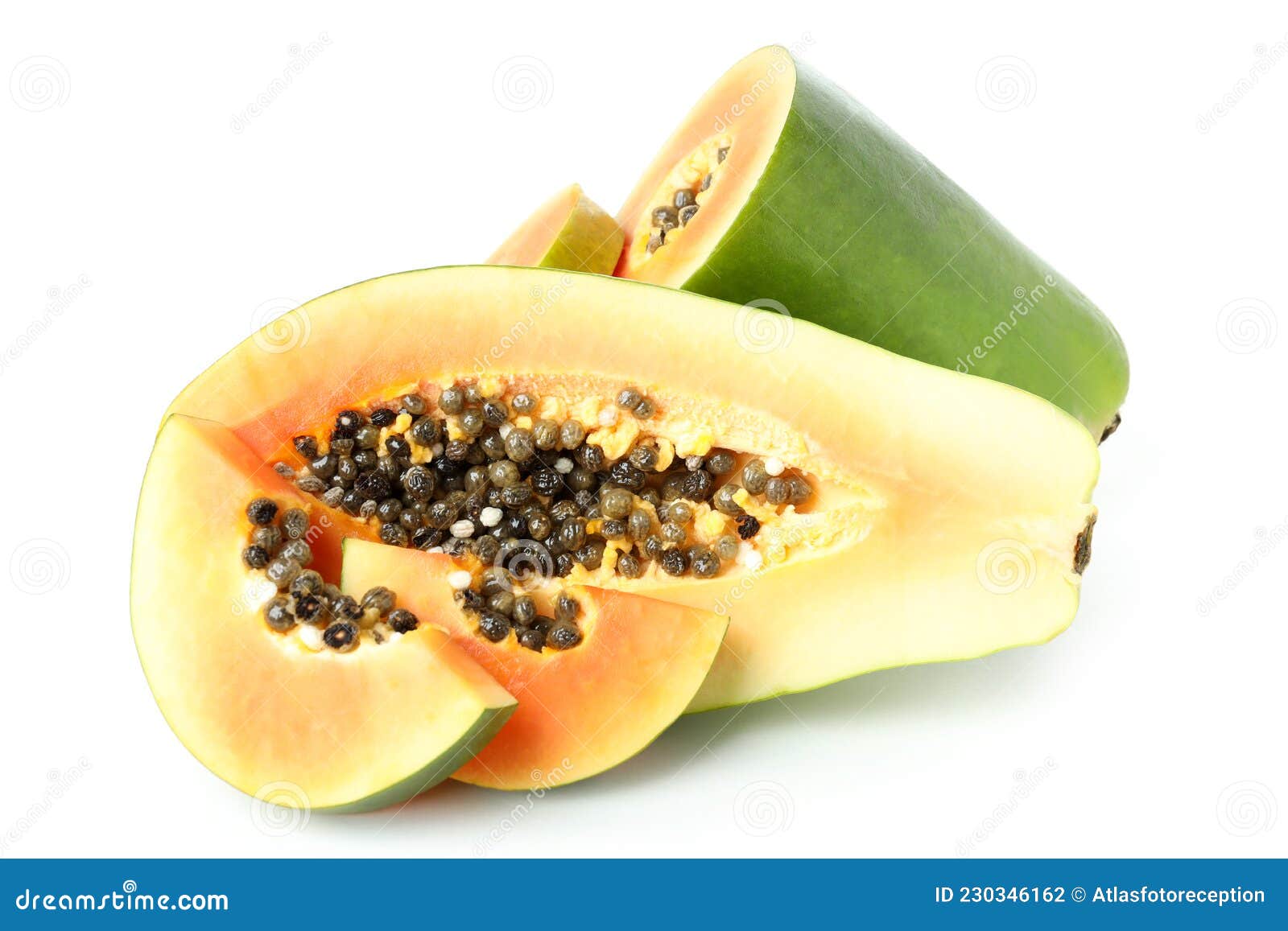 Fresh Ripe Papaya Isolated on White Background Stock Photo Image of