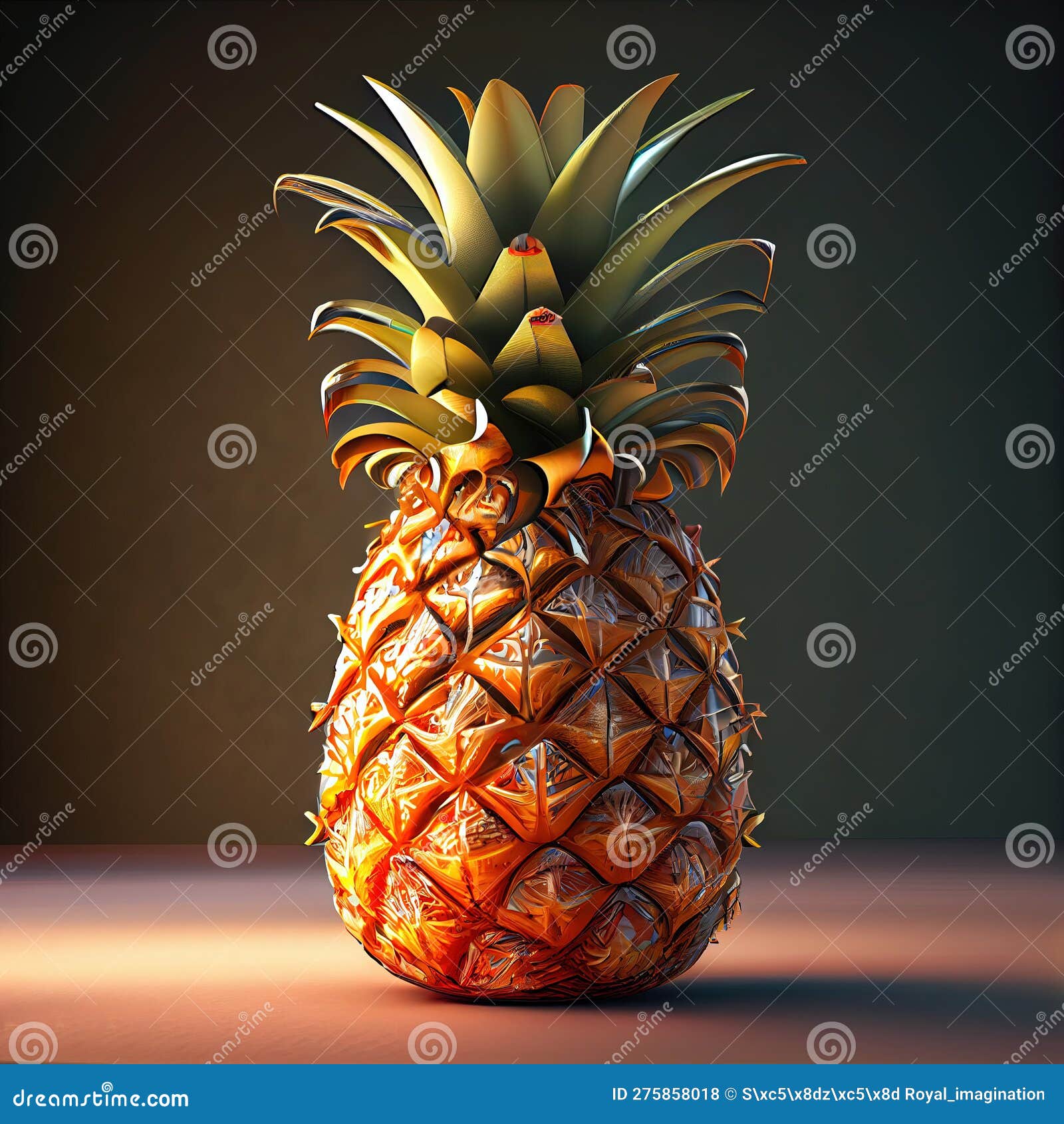 fresh ripe pineapple freshly cut from pien on the tables - generate artificial intelligence- ai