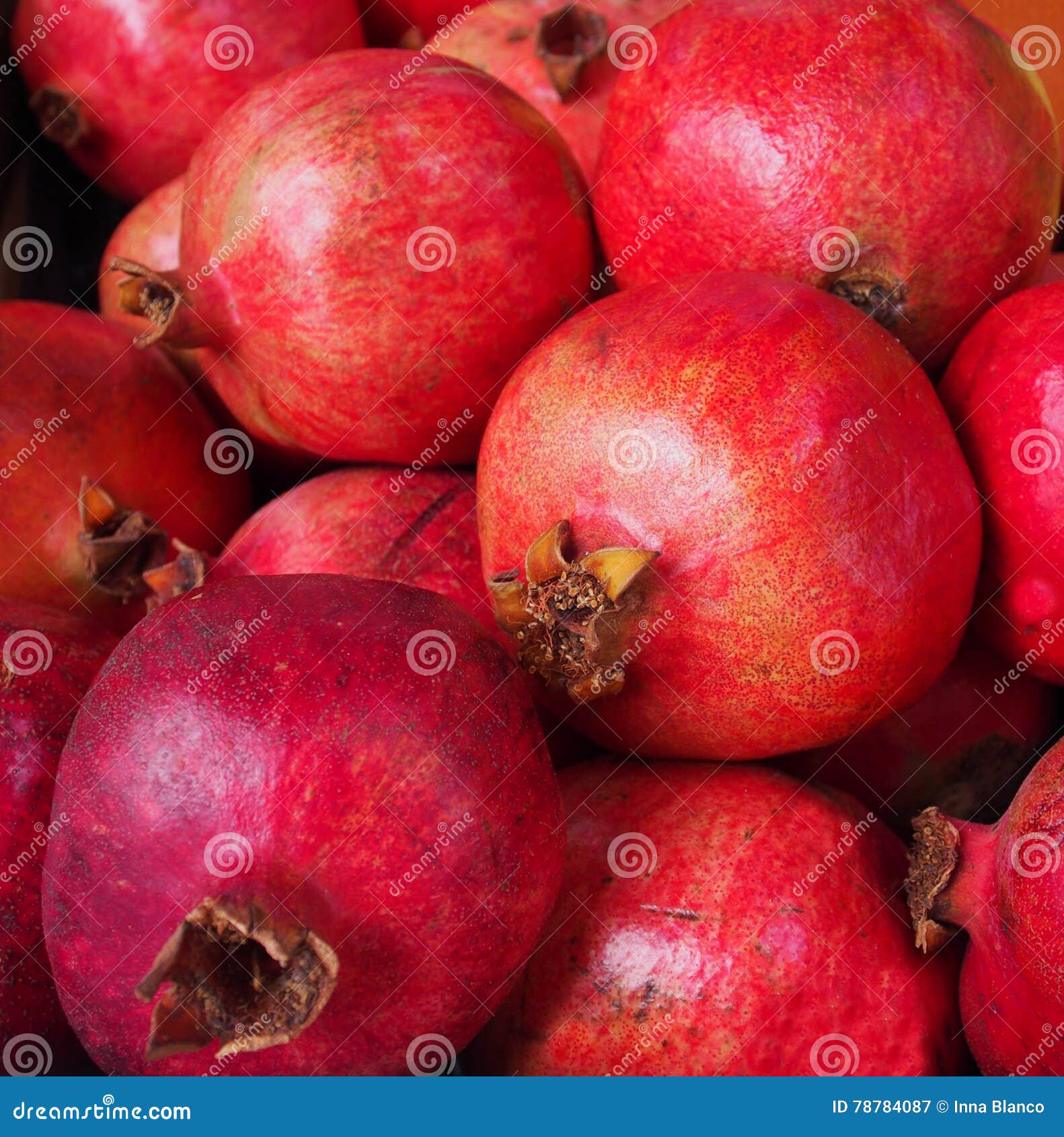 fresh ripe pomegranates t outdoor farmers market.