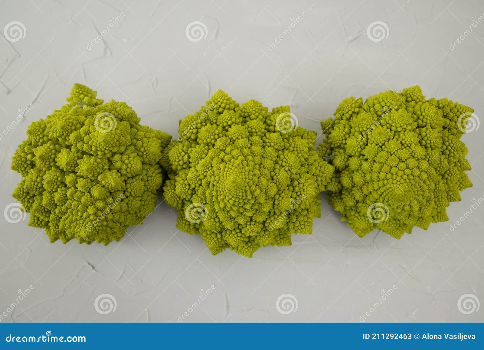 Fresh Romanesco Broccoli, on a White Background Stock Image Image of