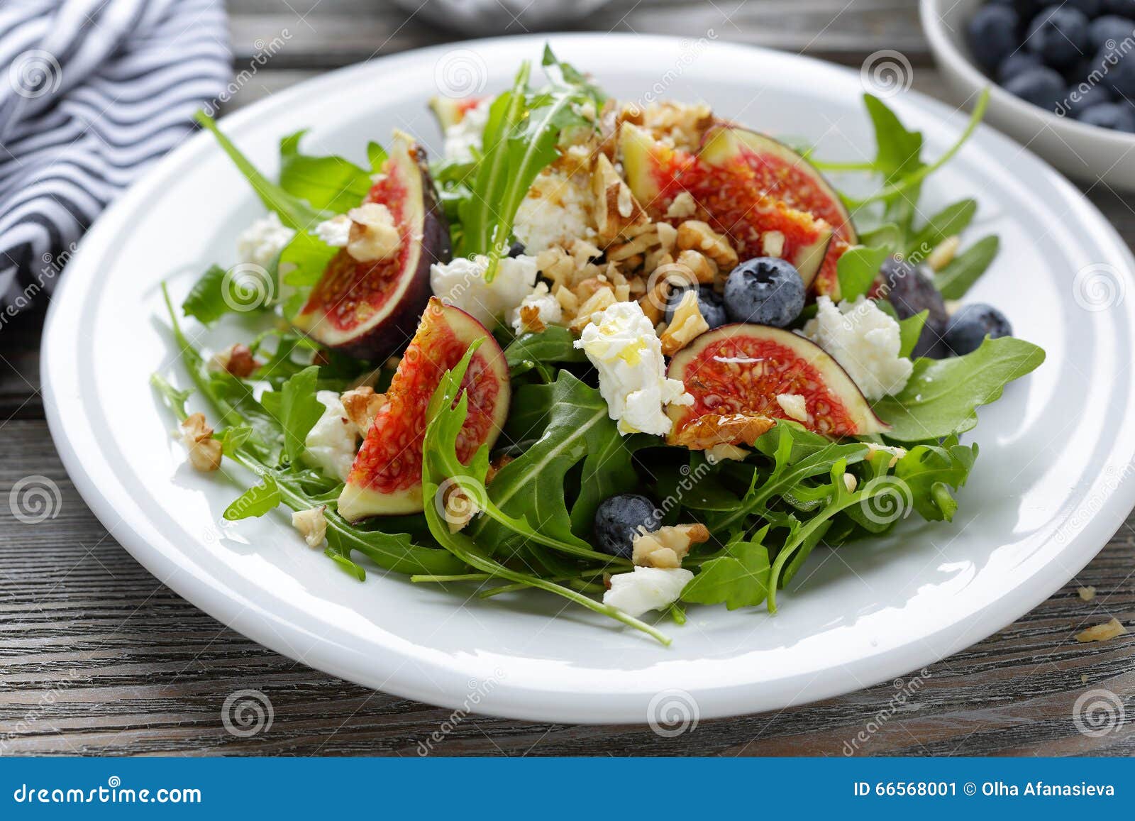 Fresh salad with figs stock image. Image of white, fresh 66568001