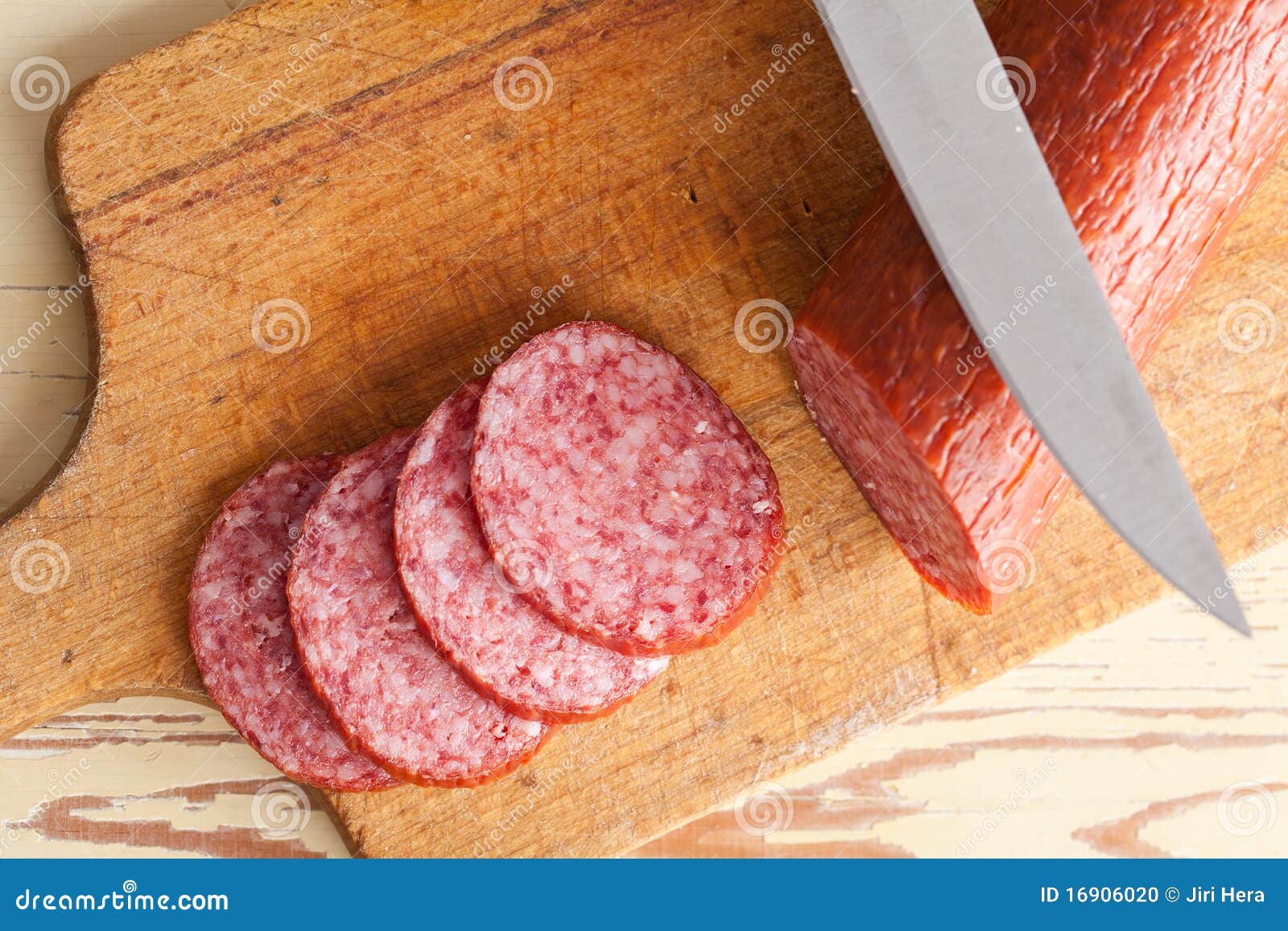 Fresh salami stock photo. Image of meat, cold, slice 16906020