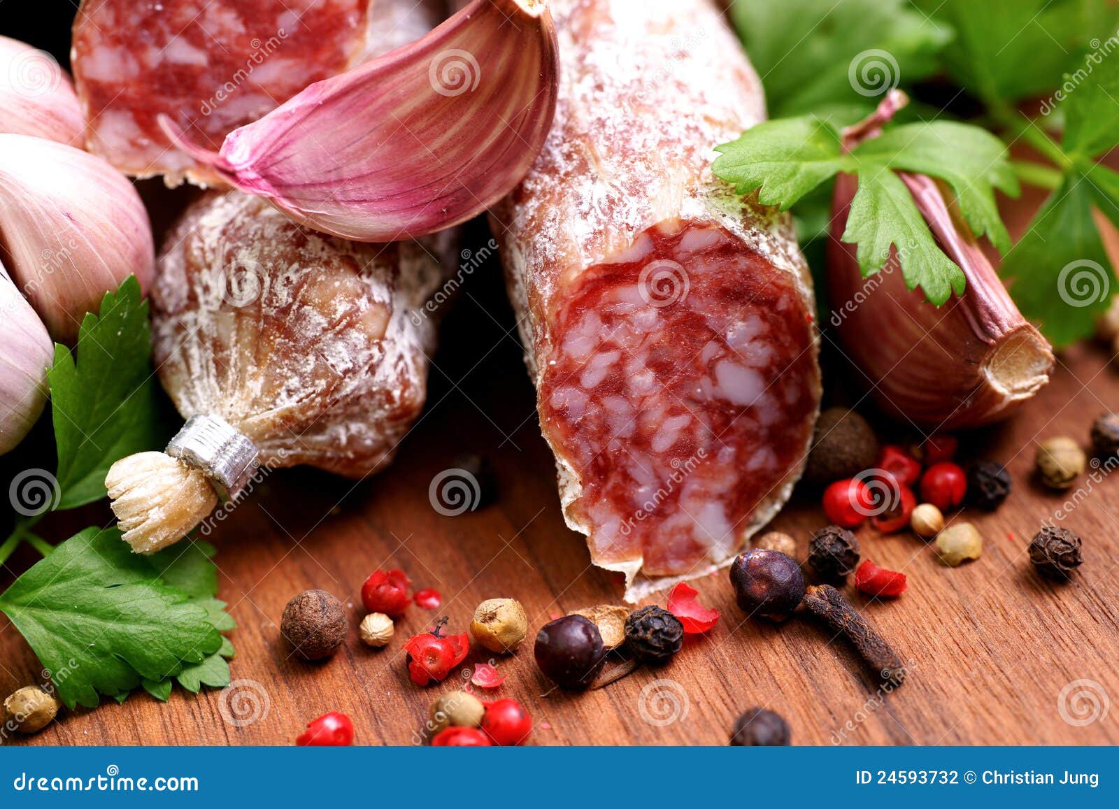 Fresh salami stock photo. Image of peperoni, beef, salami 24593732