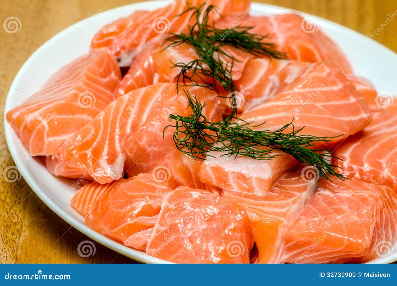 Fresh salmon stock photo. Image of dill, closeup, grill 32739900