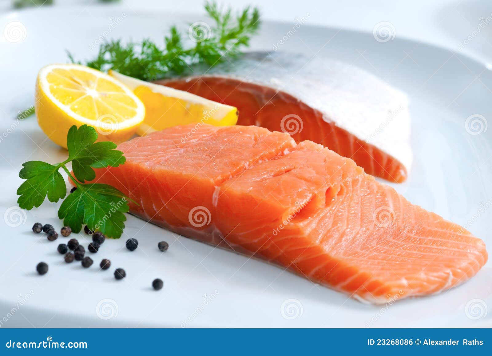 Fresh salmon fillet stock photo. Image of closeup, dish - 23268086