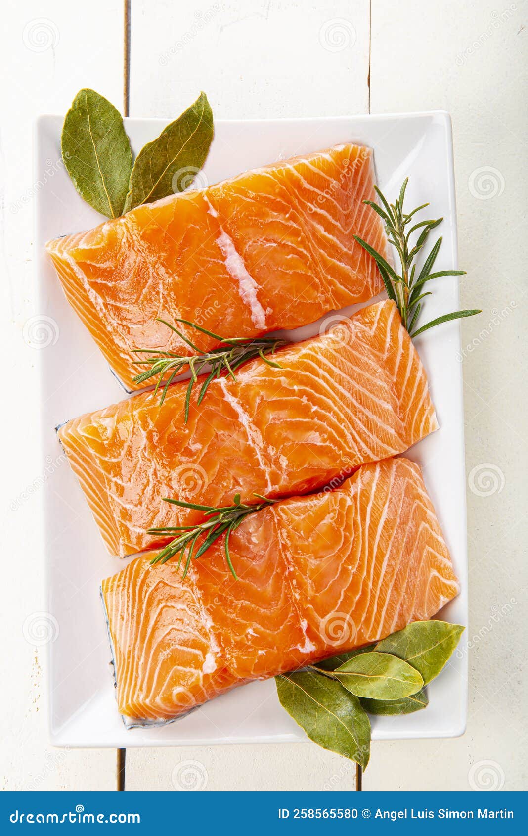 Fresh salmon fillets stock photo. Image of fresh, fish 258565580