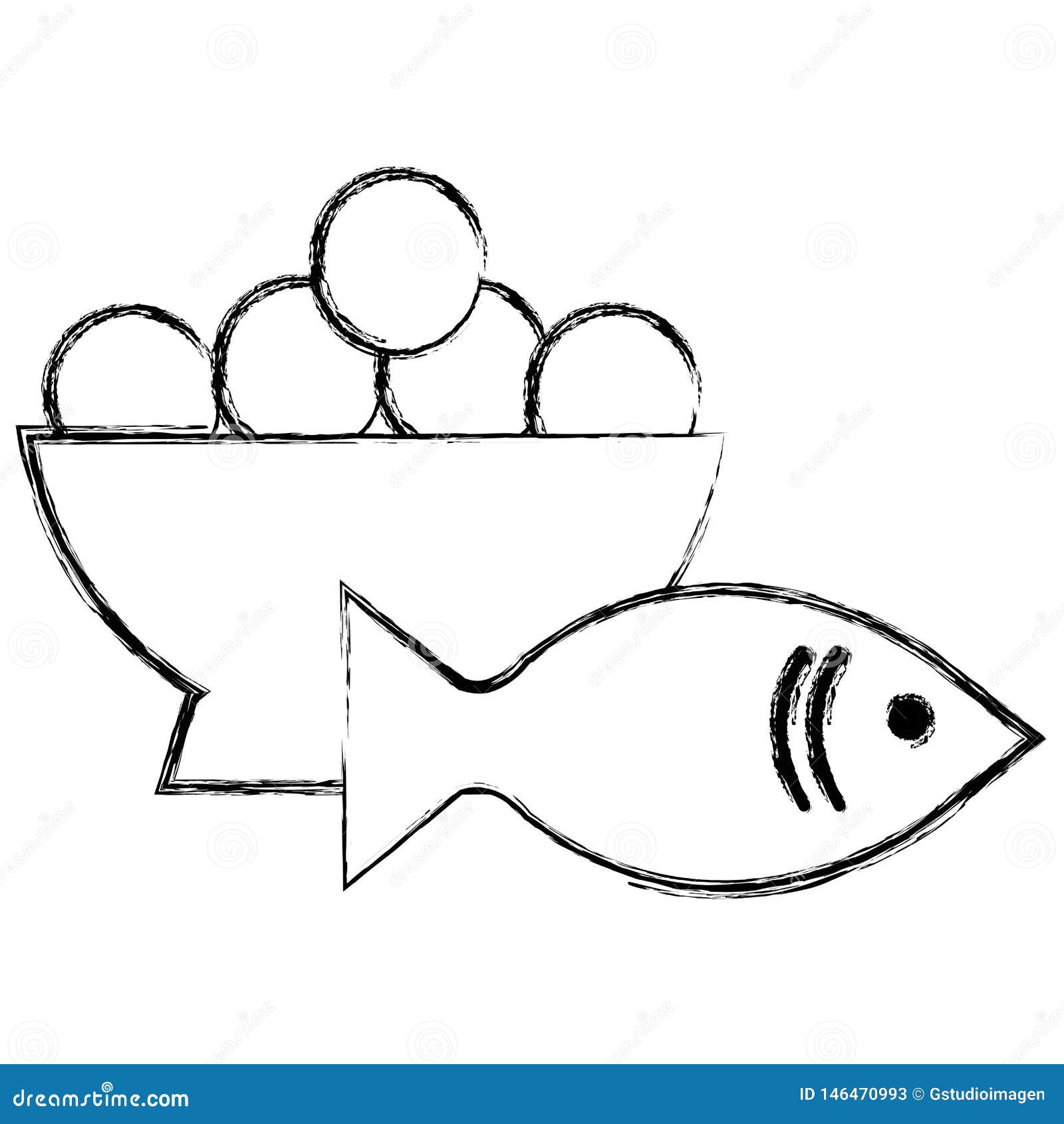 Fresh Salmon Fish with Eggs Bowl Stock Illustration - Illustration of  ingredient, salmon: 146470993
