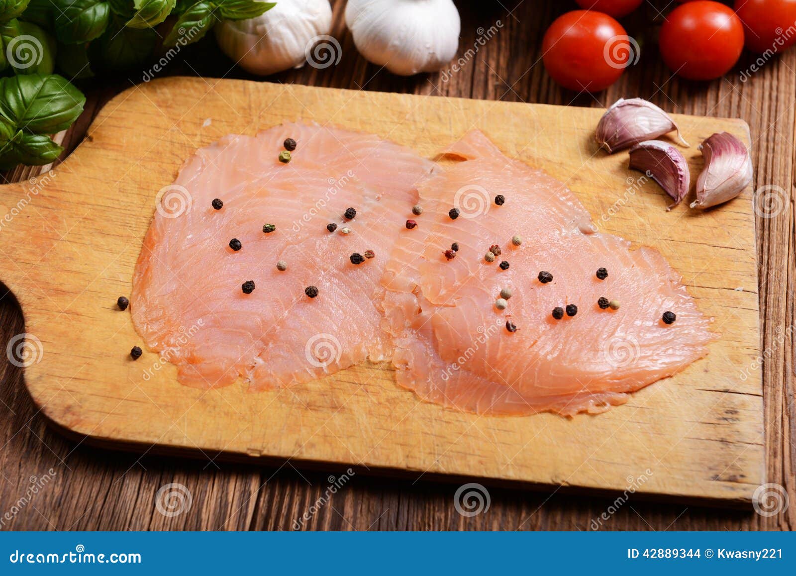 Fresh salmon stock photo. Image of pepper, sashimi, food 42889344