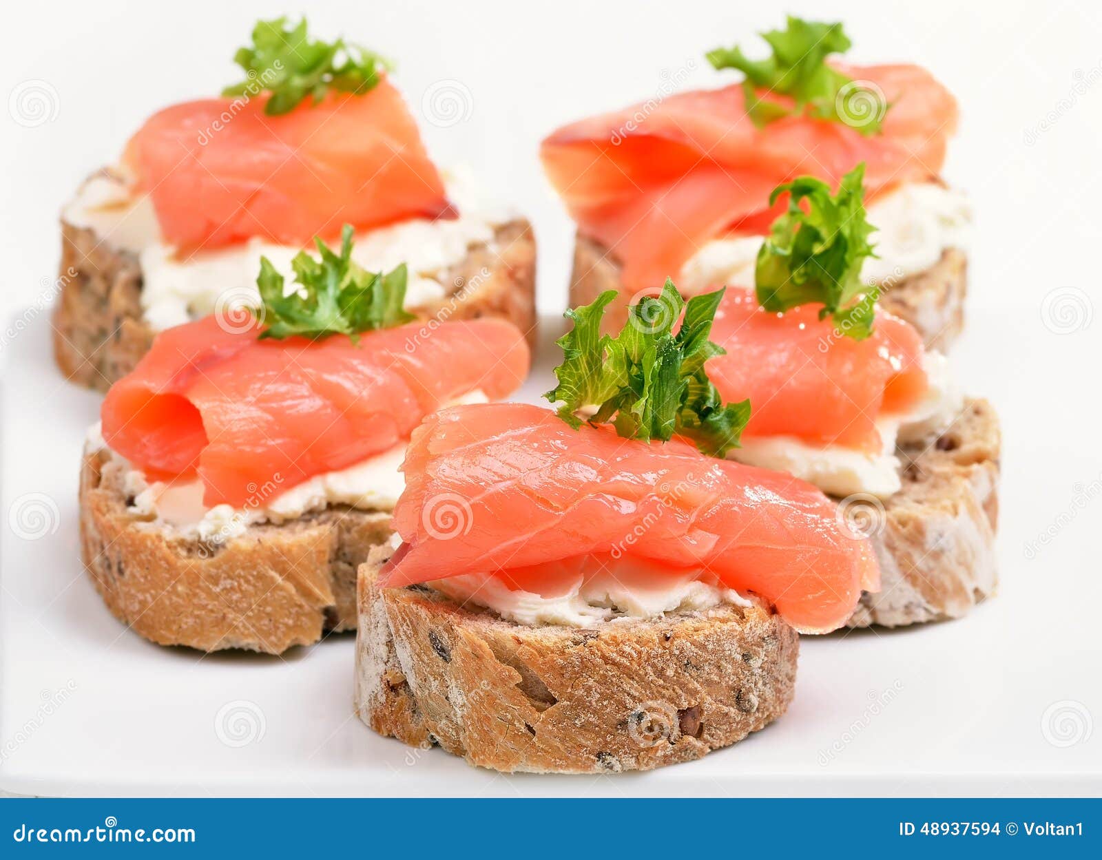 Fresh Salmon Snack with Curd Stock Photo Image of norwegian, orange 48937594