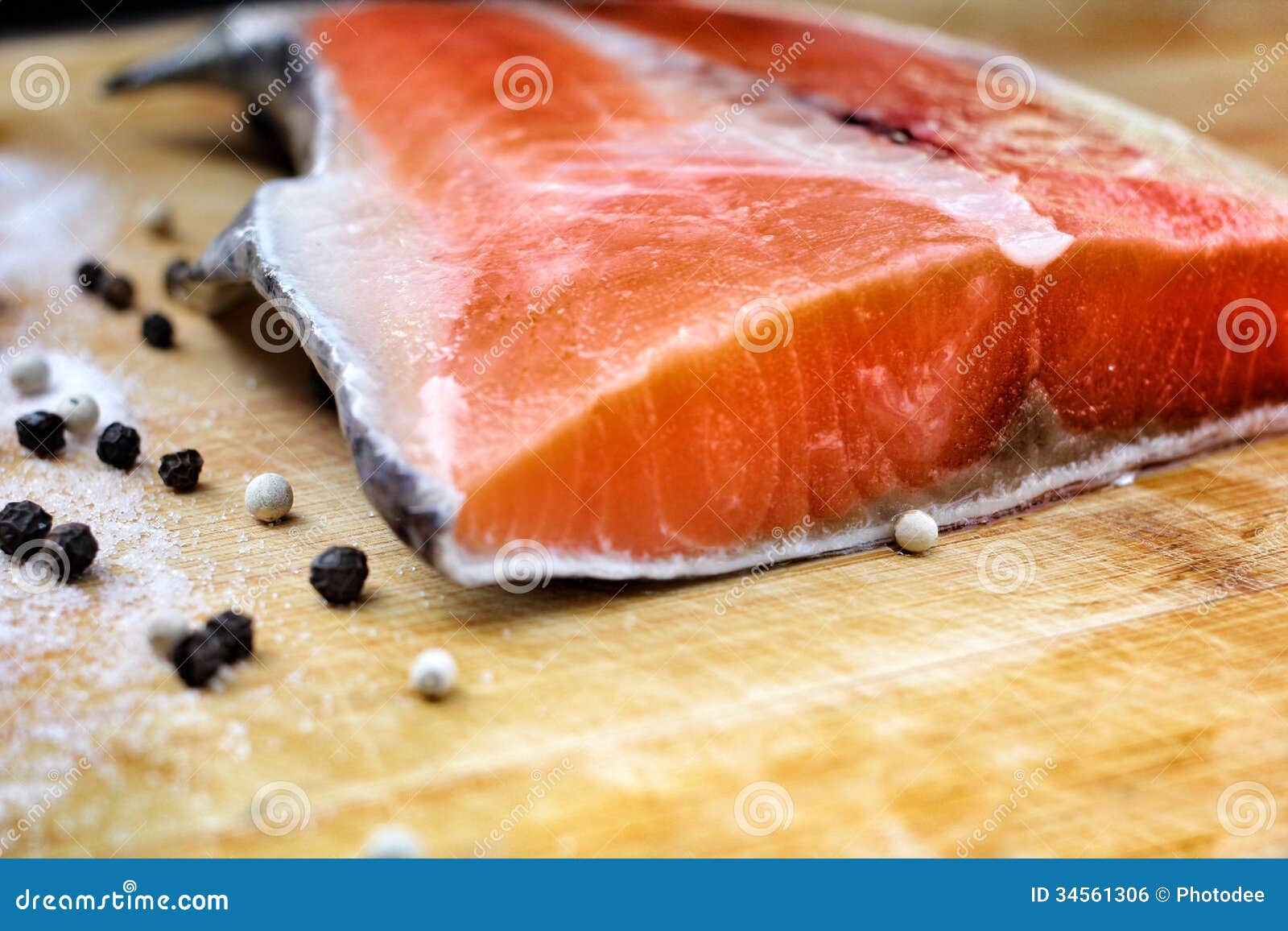 Fresh salmon with spices stock photo. Image of fillet - 34561306
