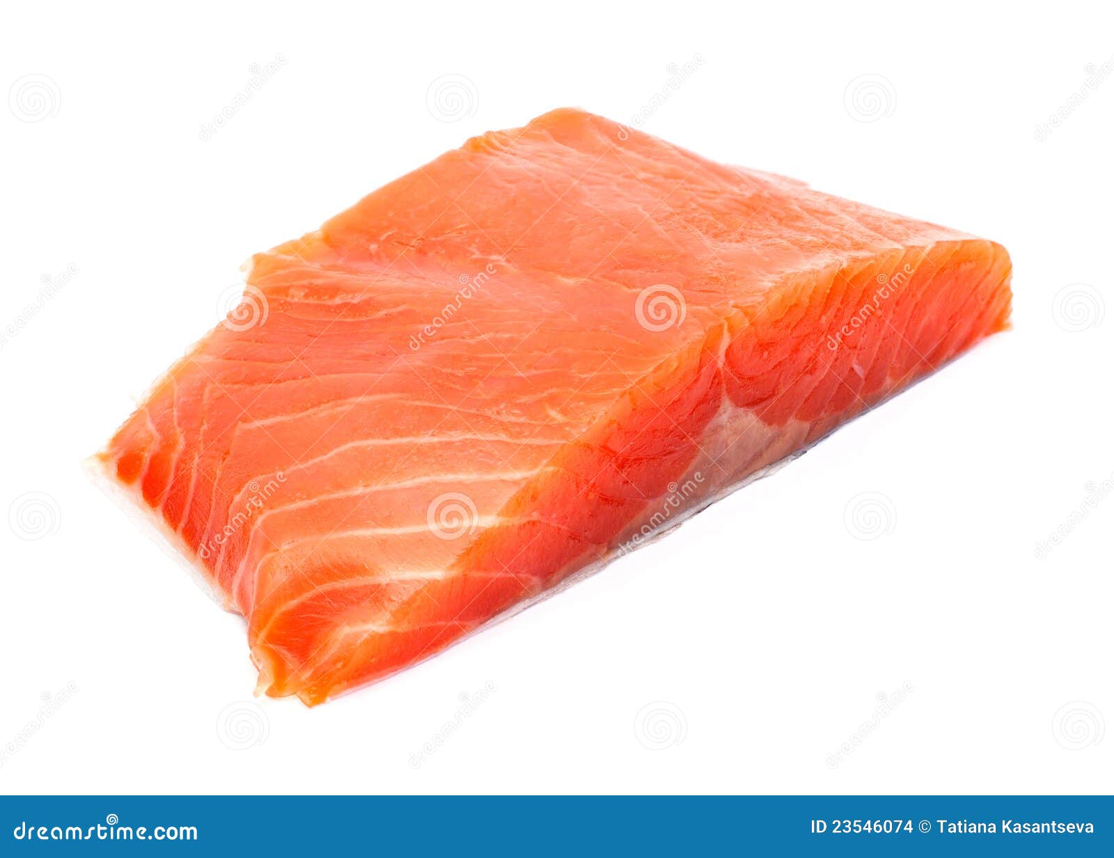 Fresh Salmon Steak Over White Background Stock Photo - Image of diet ...