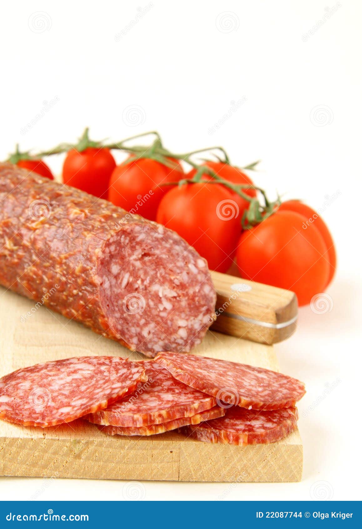 Fresh sausage, salami stock photo. Image of cooked, breakfast 22087744