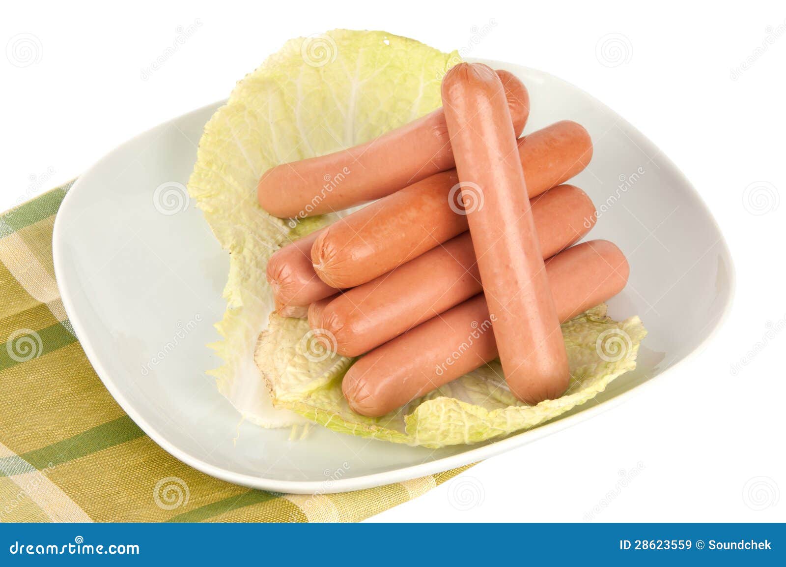 Fresh sausages on a plate stock image. Image of vitamins 28623559