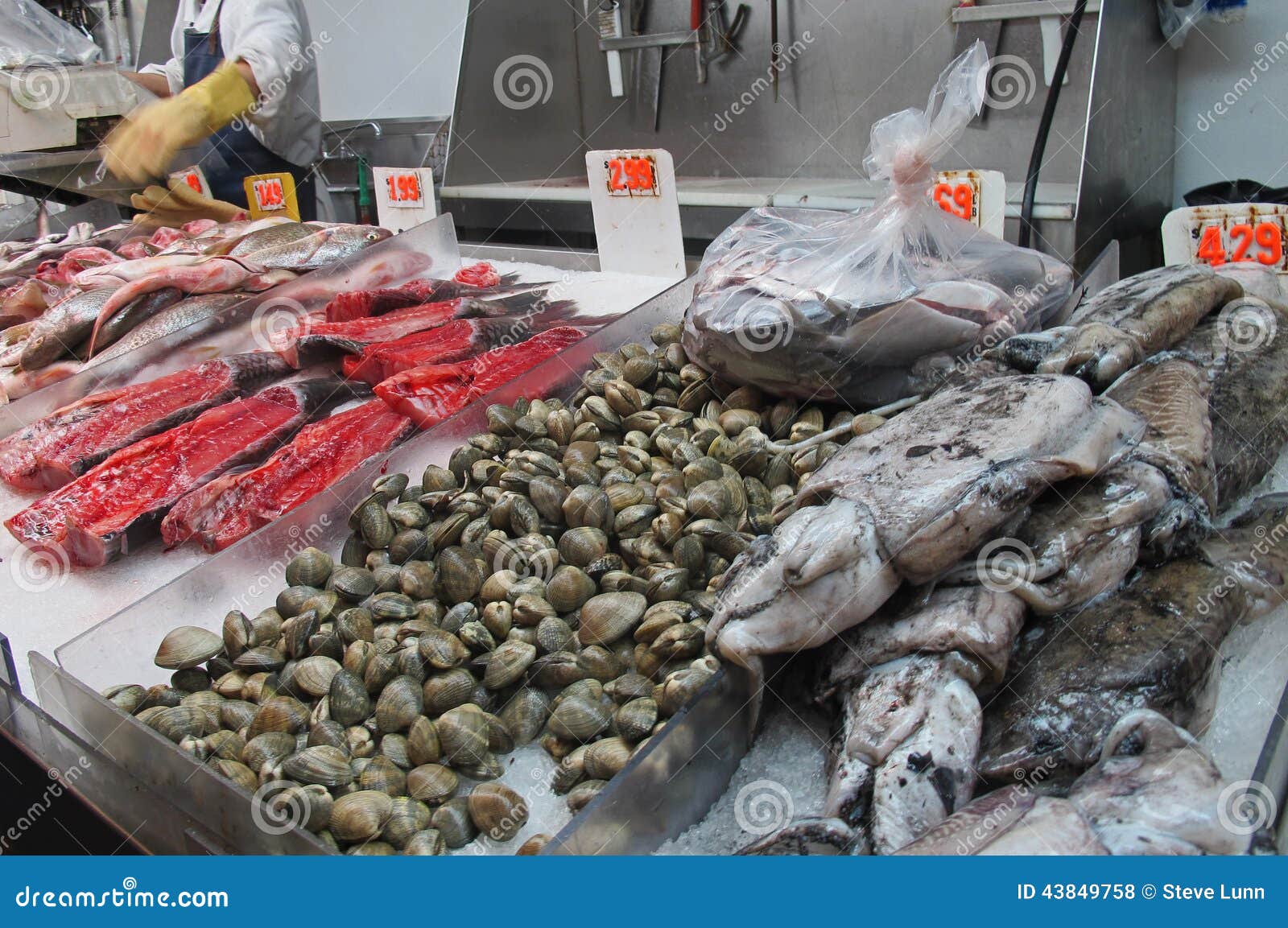 Fresh Seafood Assortment stock photo. Image of animals 43849758