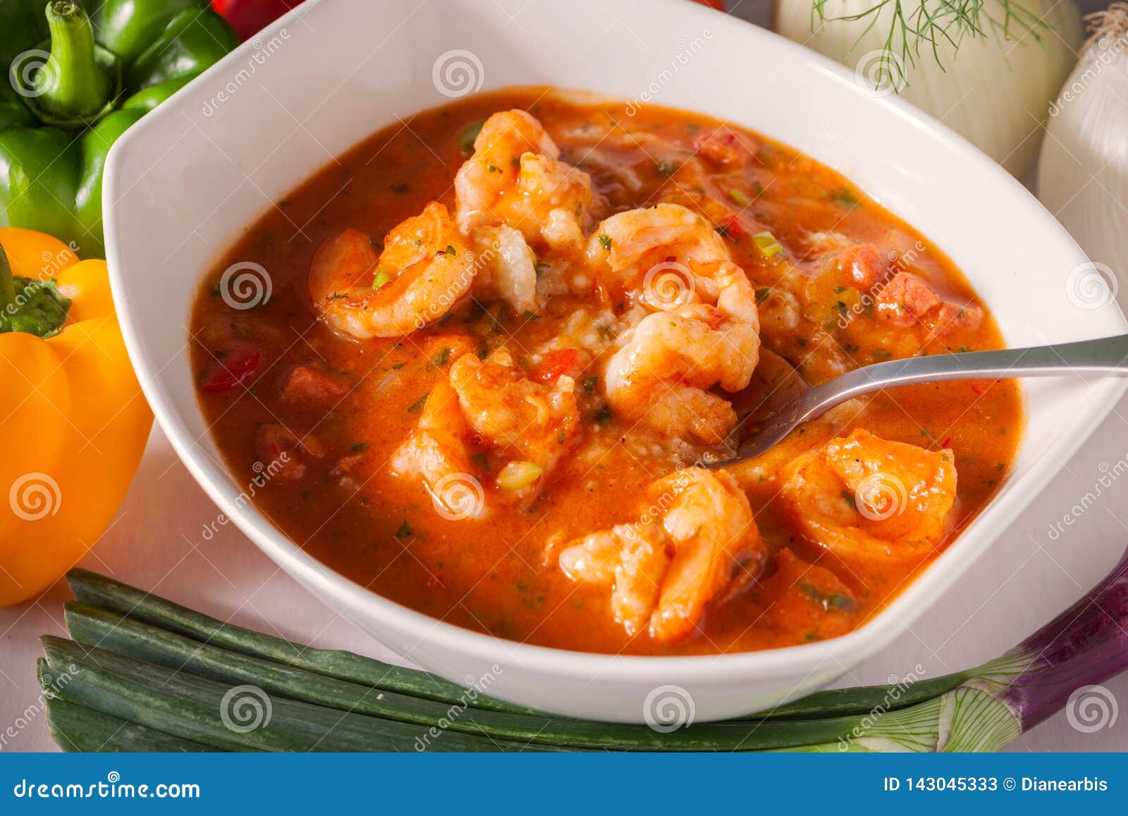 Fresh Seafood Gumbo with Ingredients Stock Image Image of seasoning