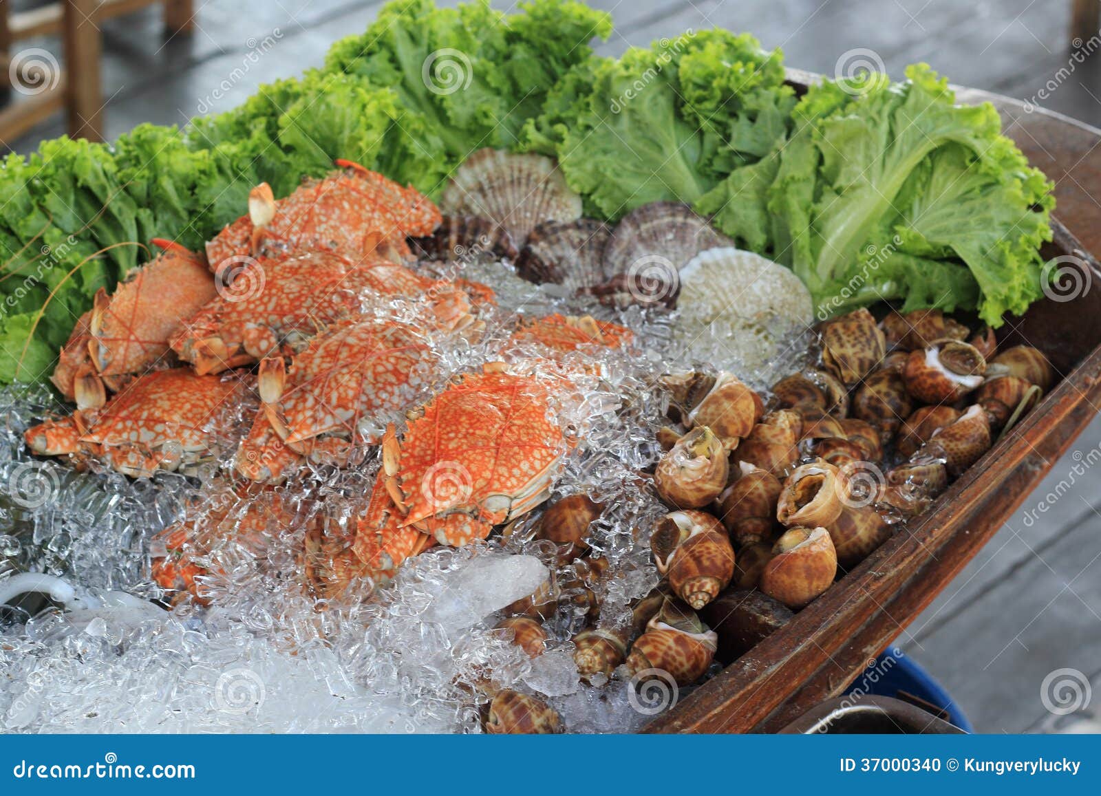 Fresh Seafood on ice stock photo. Image of market, food 37000340
