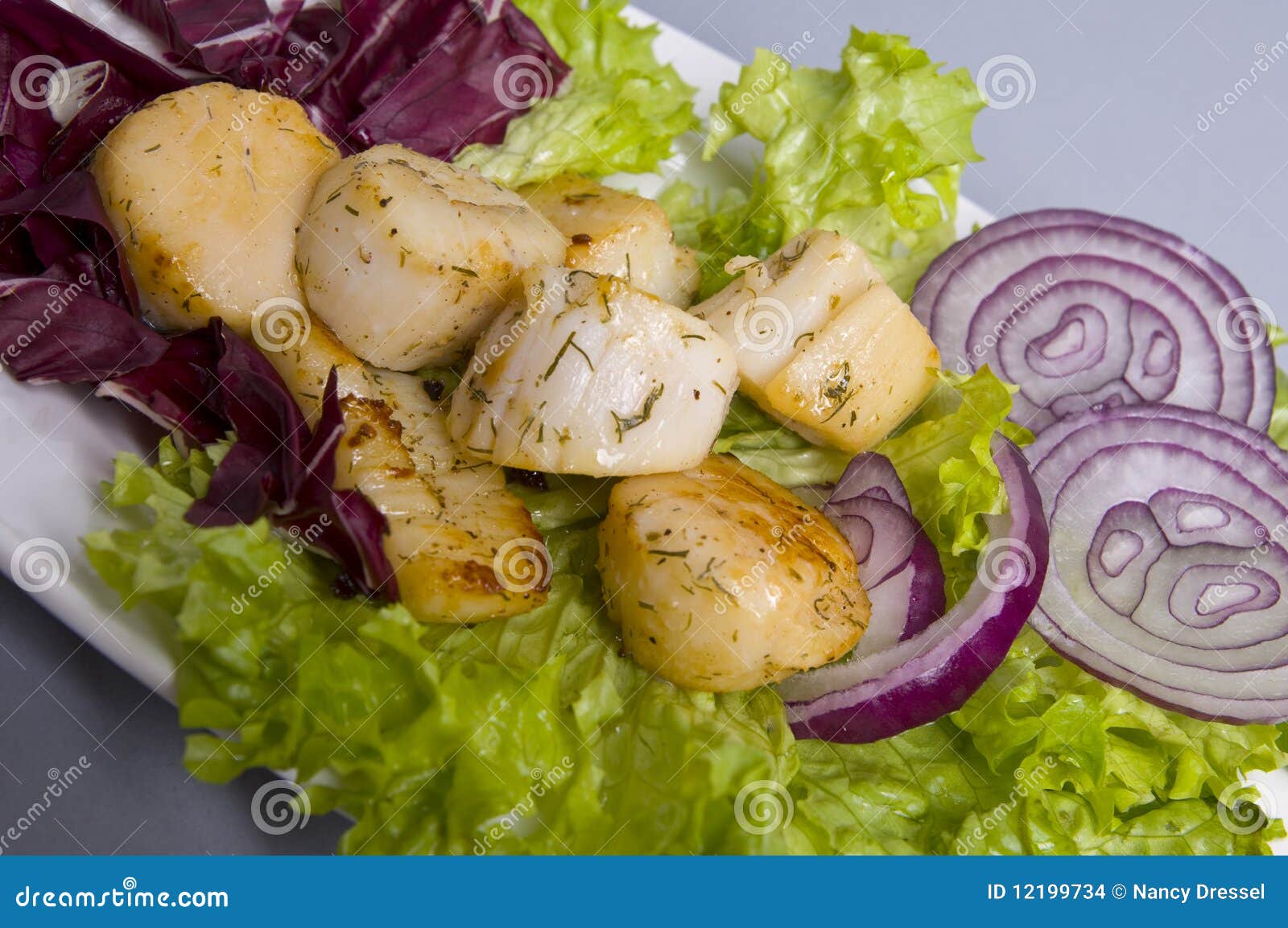 Fresh seafood salad stock photo. Image of sliced, plate 12199734
