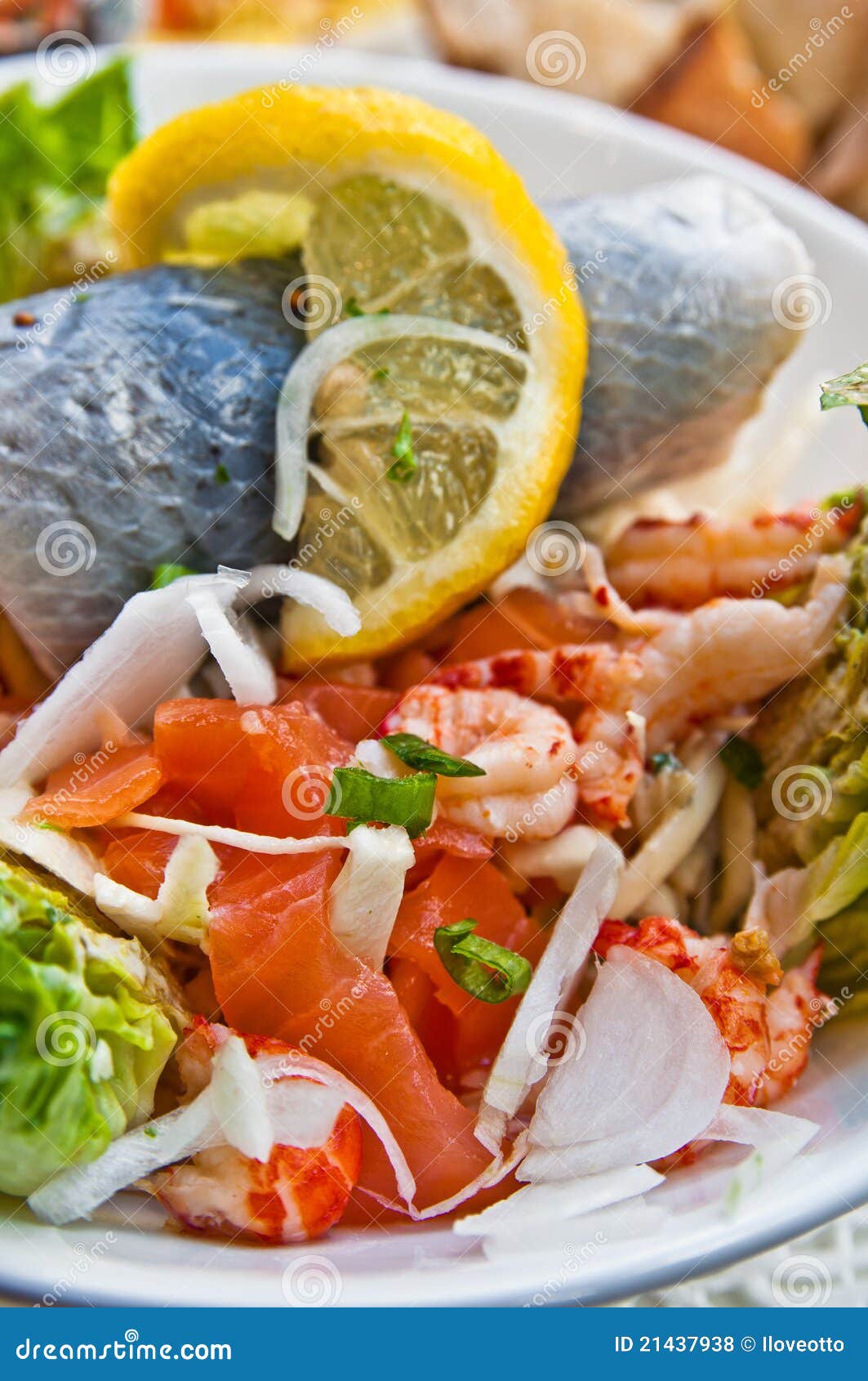 Fresh seafood salad stock photo. Image of food, pepper 21437938