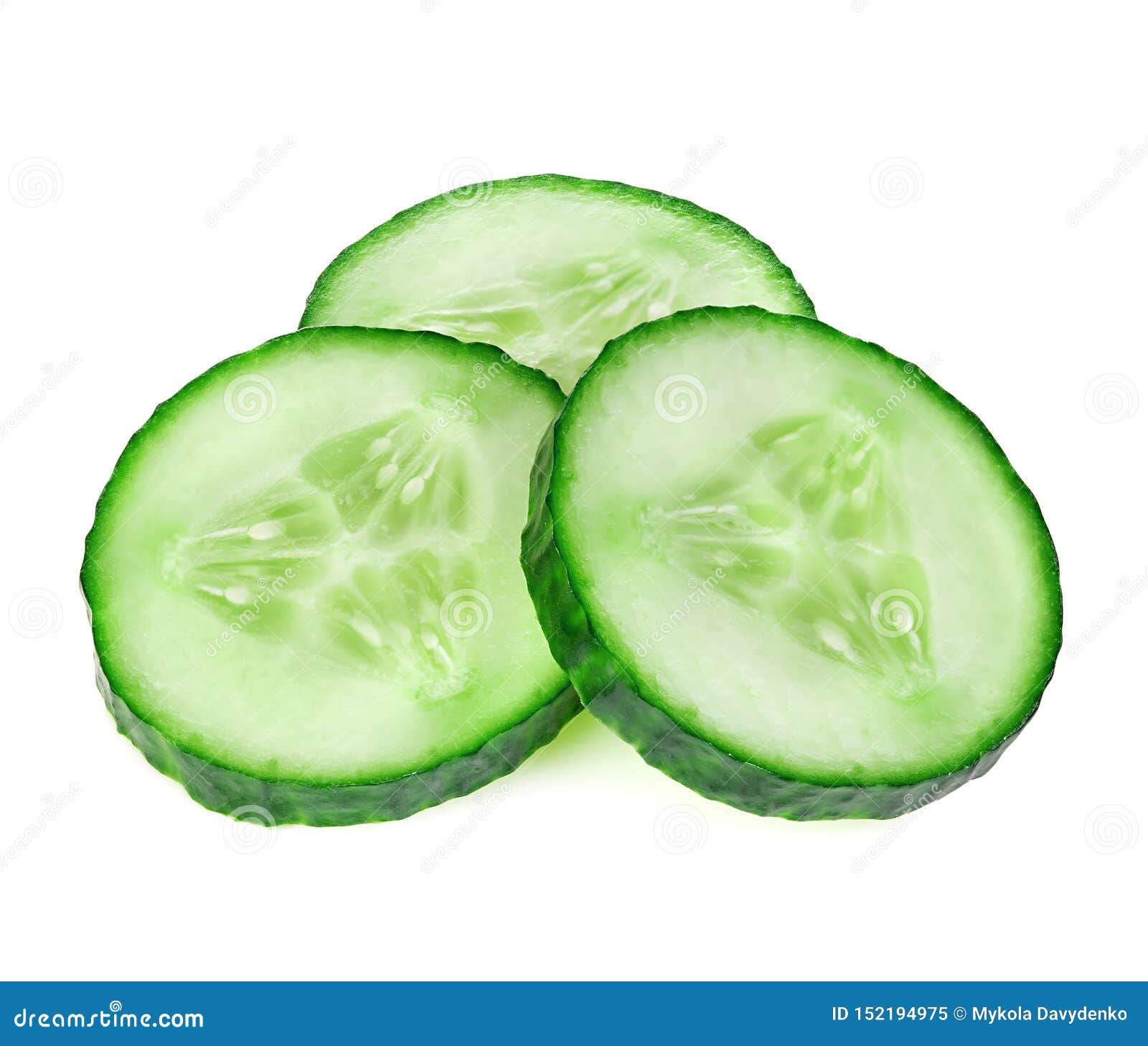 fresh slice cucumber close-up on a white background