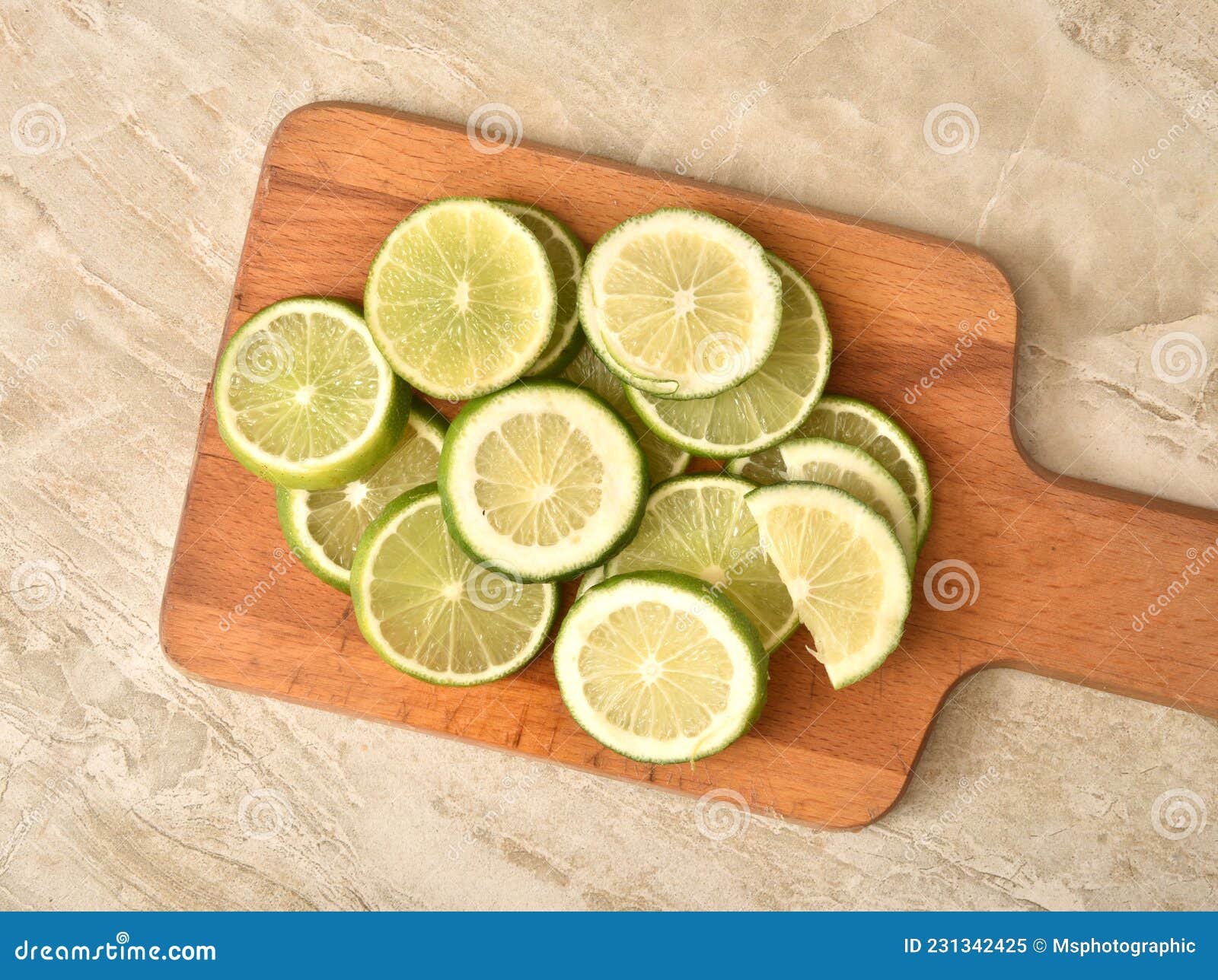 Fresh Sliced Lime on a Cutting Board Stock Image Image of nutritious