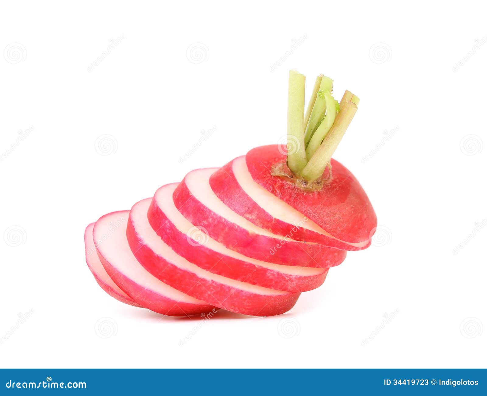 Fresh Sliced Radish Isolated on White Stock Image Image of sharp, healthy 34419723