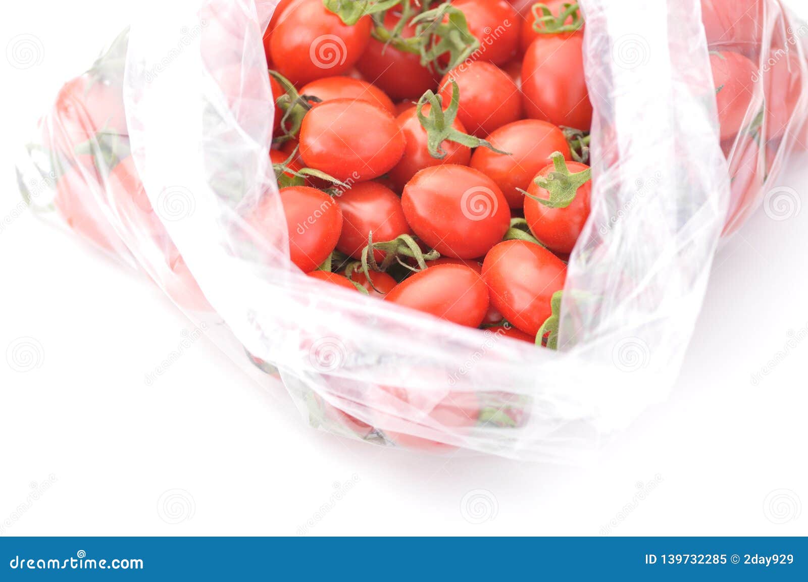 Fresh Small Tomatoes in Plastic Bag, Fruit Stock Image Image of