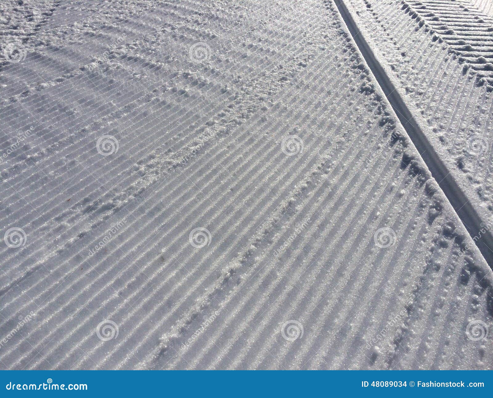 Fresh snow groomer tracks stock photo. Image of snow - 48089034