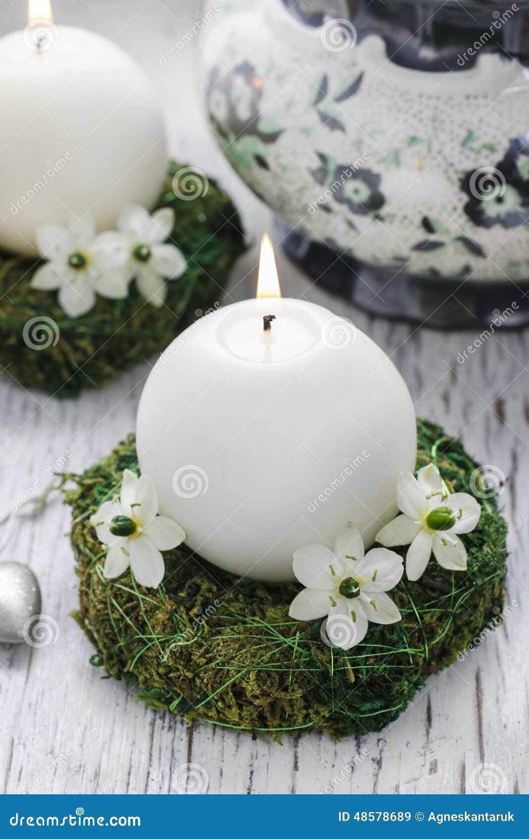 Fresh Spring Decorations For The First Communion Stock Image